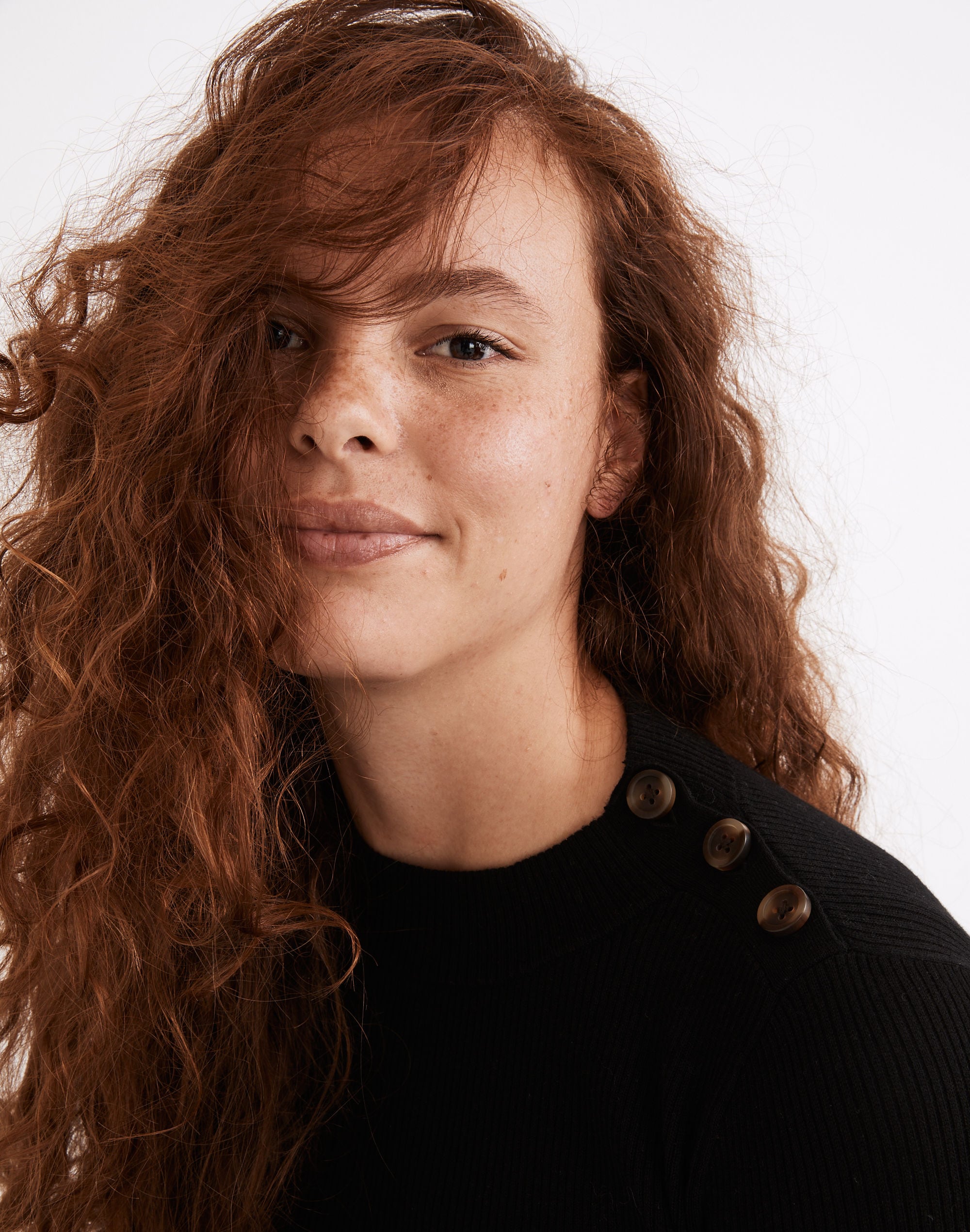 Hollyridge Ribbed Button-Shoulder Sweater