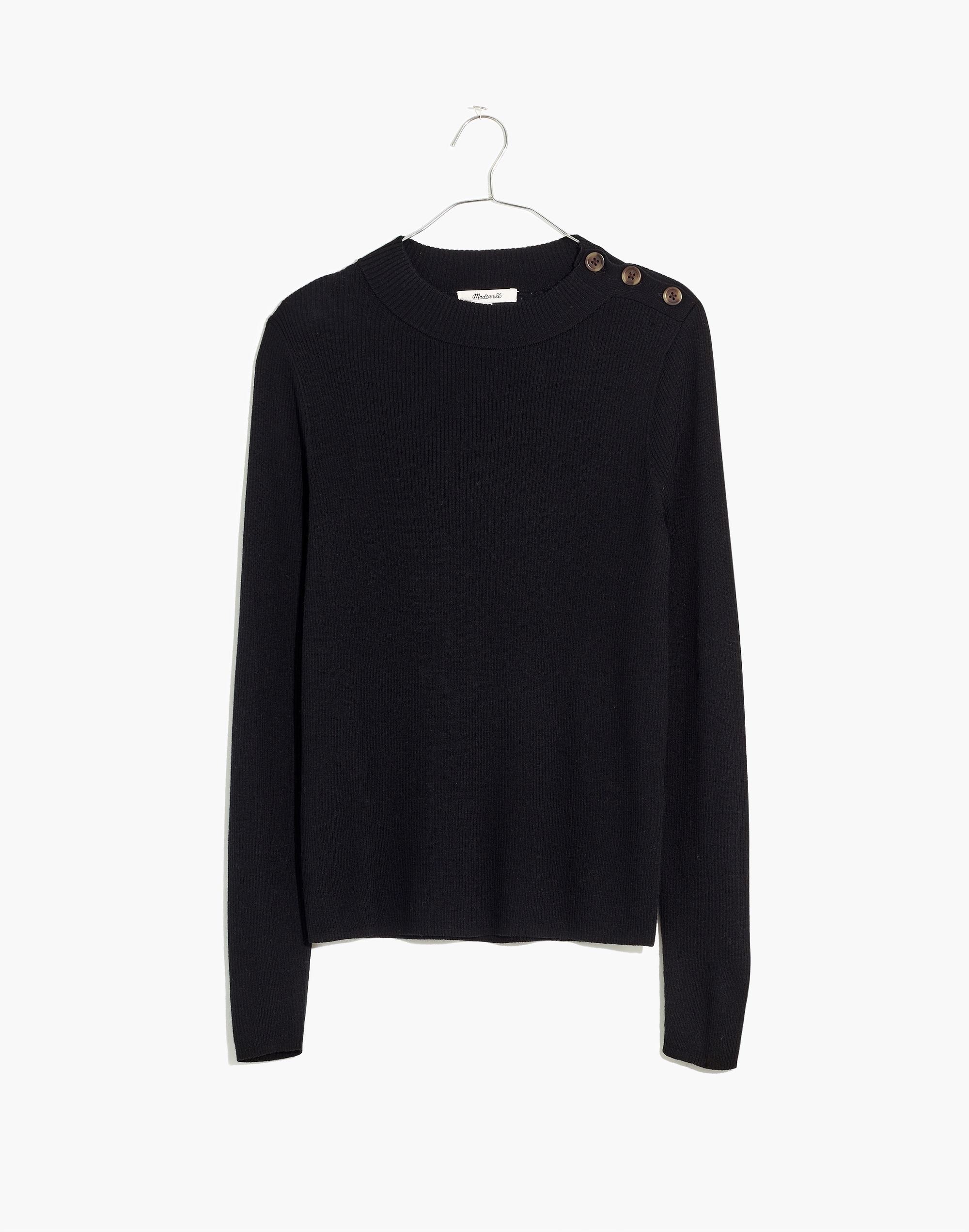 Hollyridge Ribbed Button-Shoulder Sweater