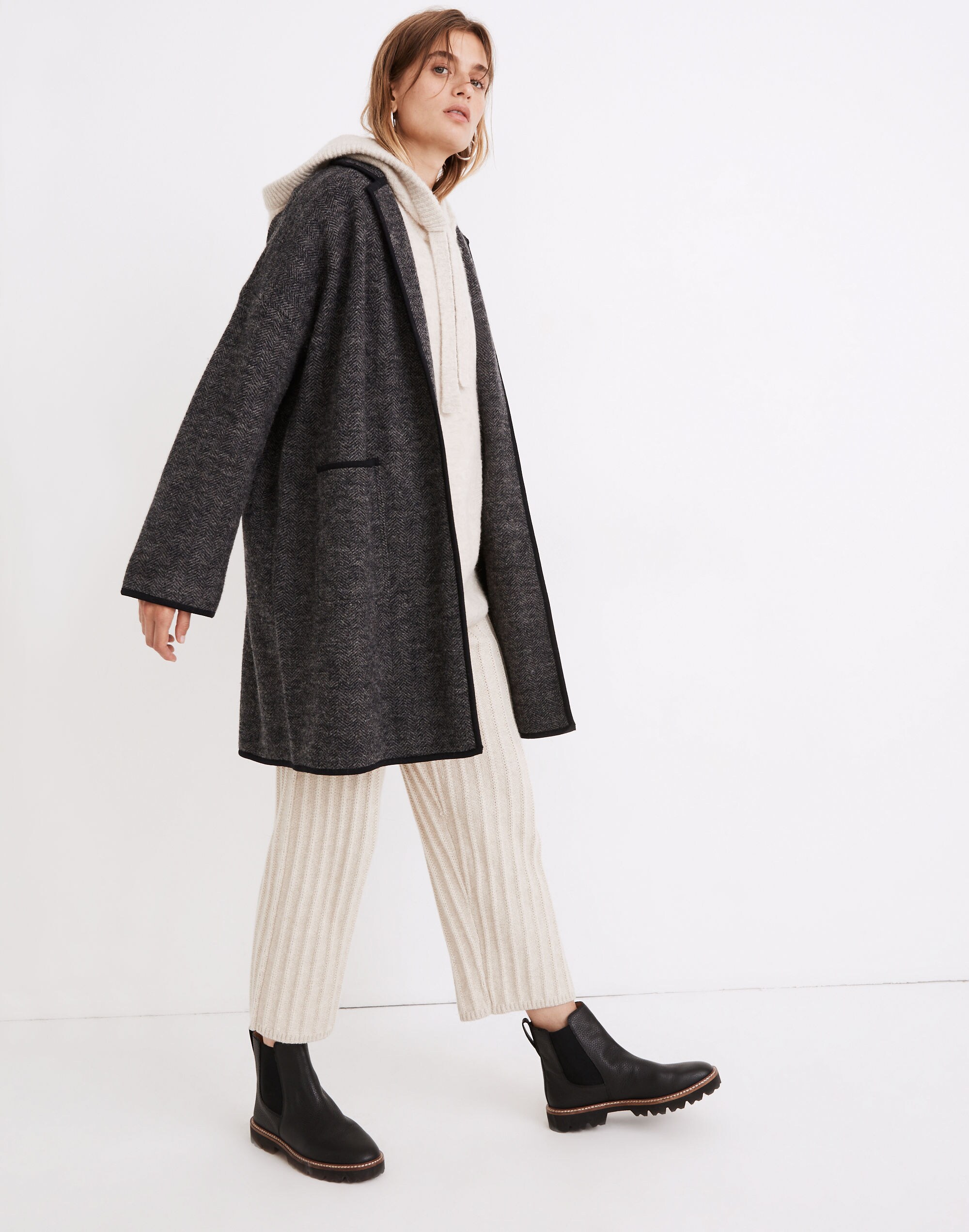Herringbone Courton Sweater Coat