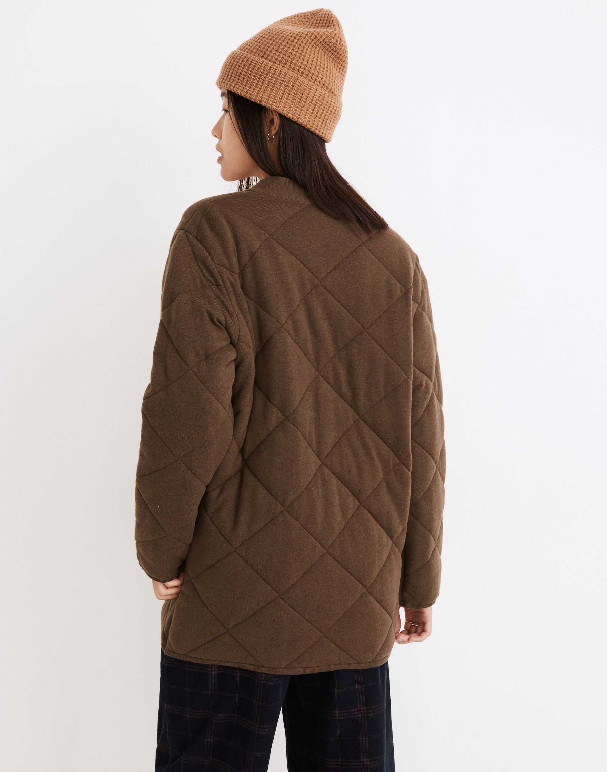 Quilted Long Cardigan Sweater