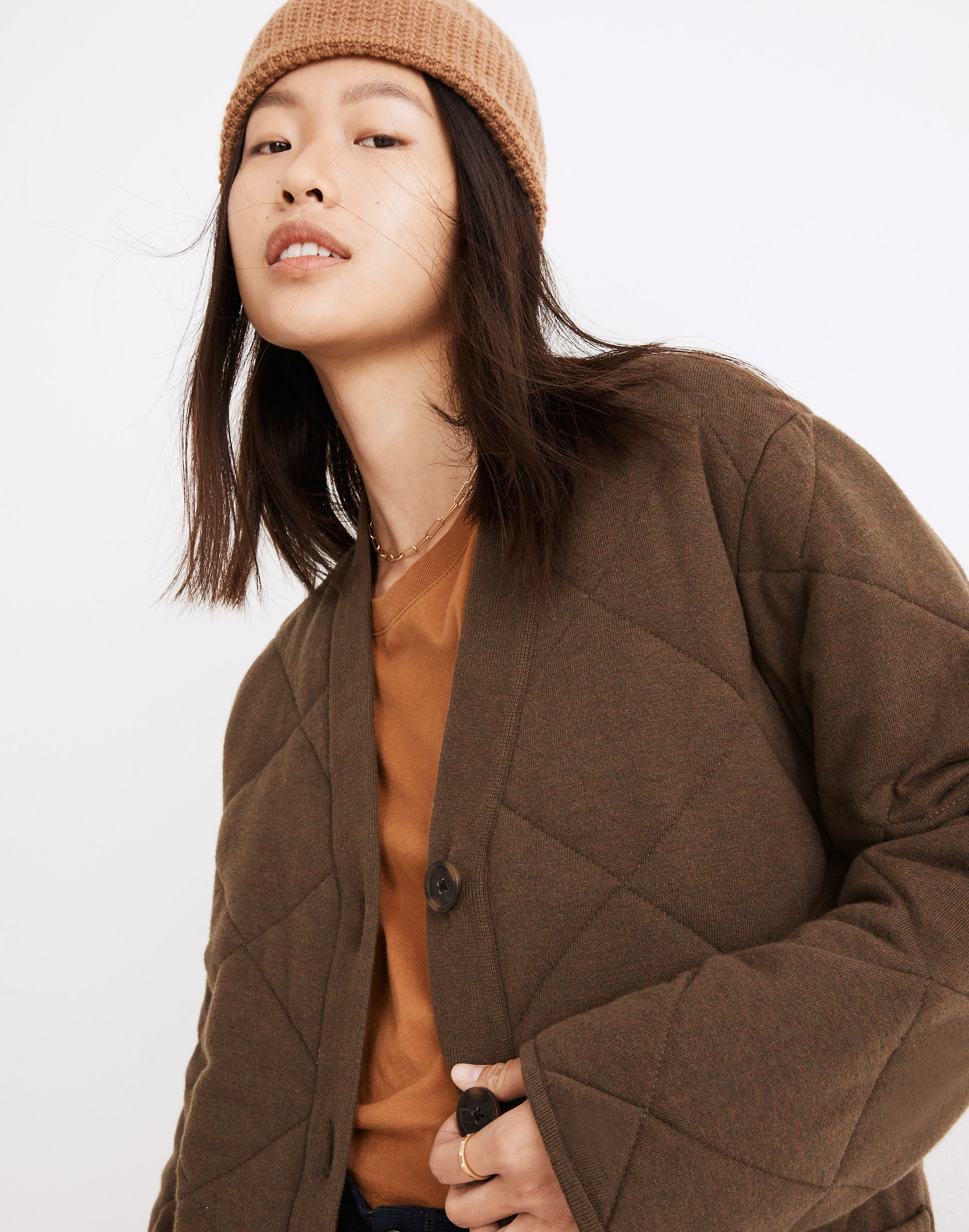 Quilted Long Cardigan Sweater