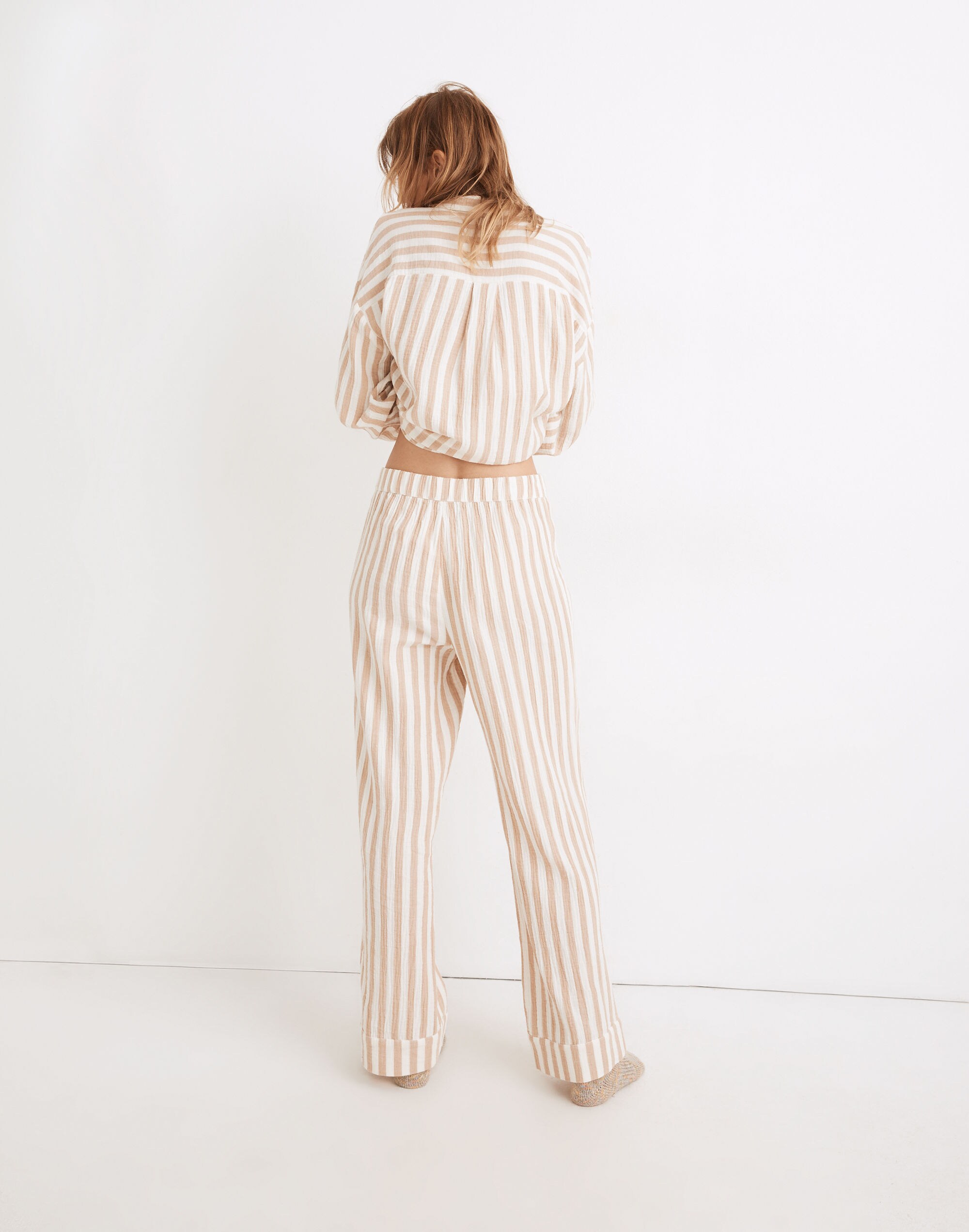 Striped Double-Gauze Pajama Pants