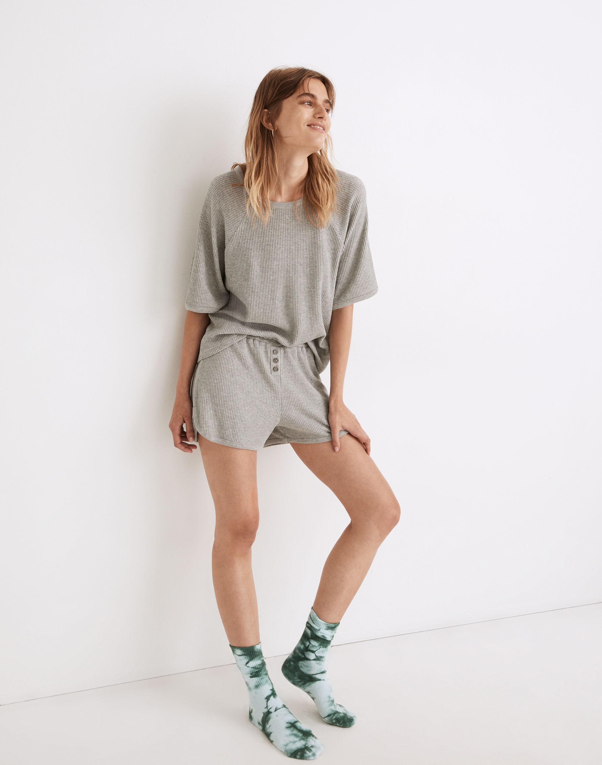 Waffle Knit Pajama Shorts
