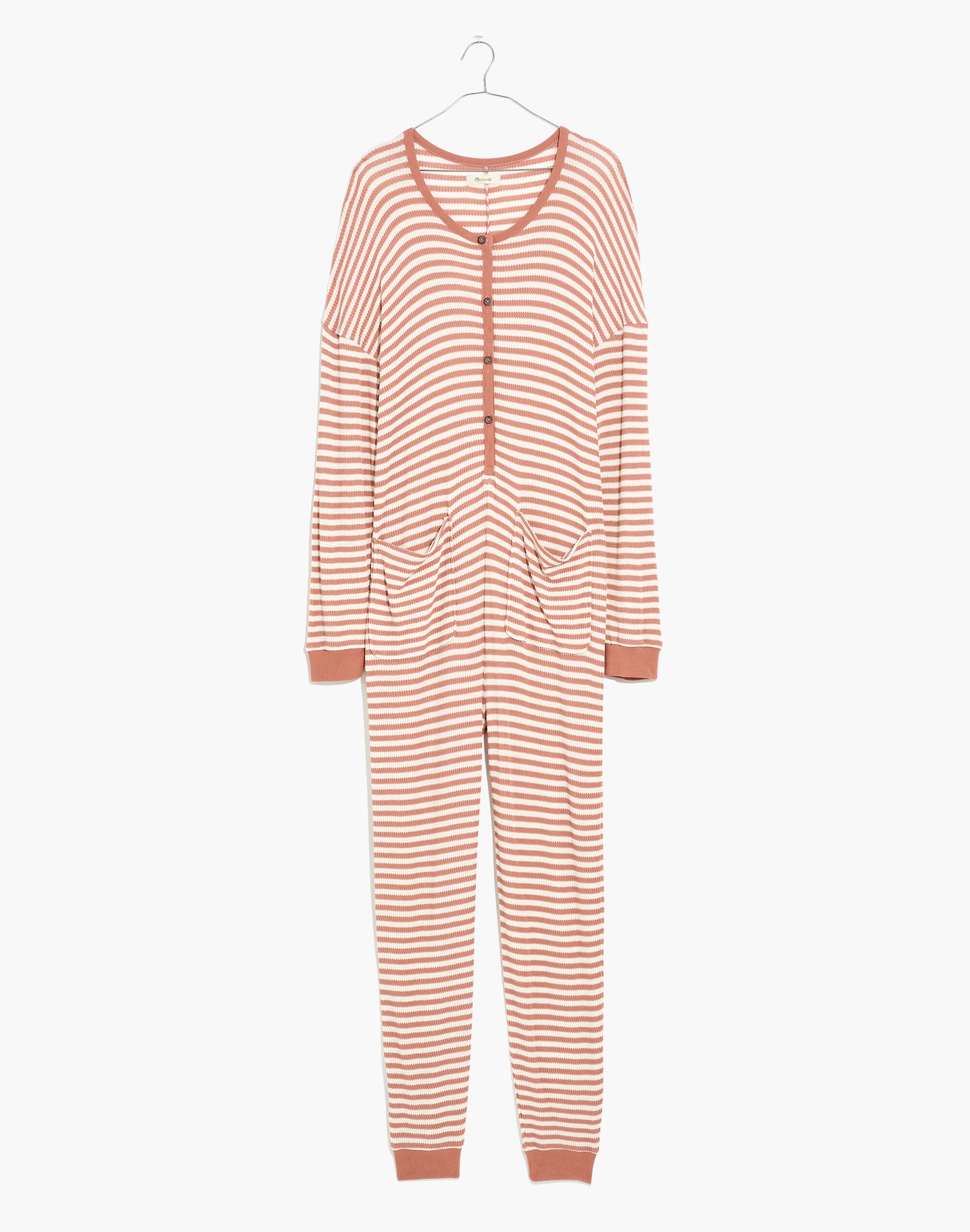 Waffle Knit Union Suit One-Piece Pajamas