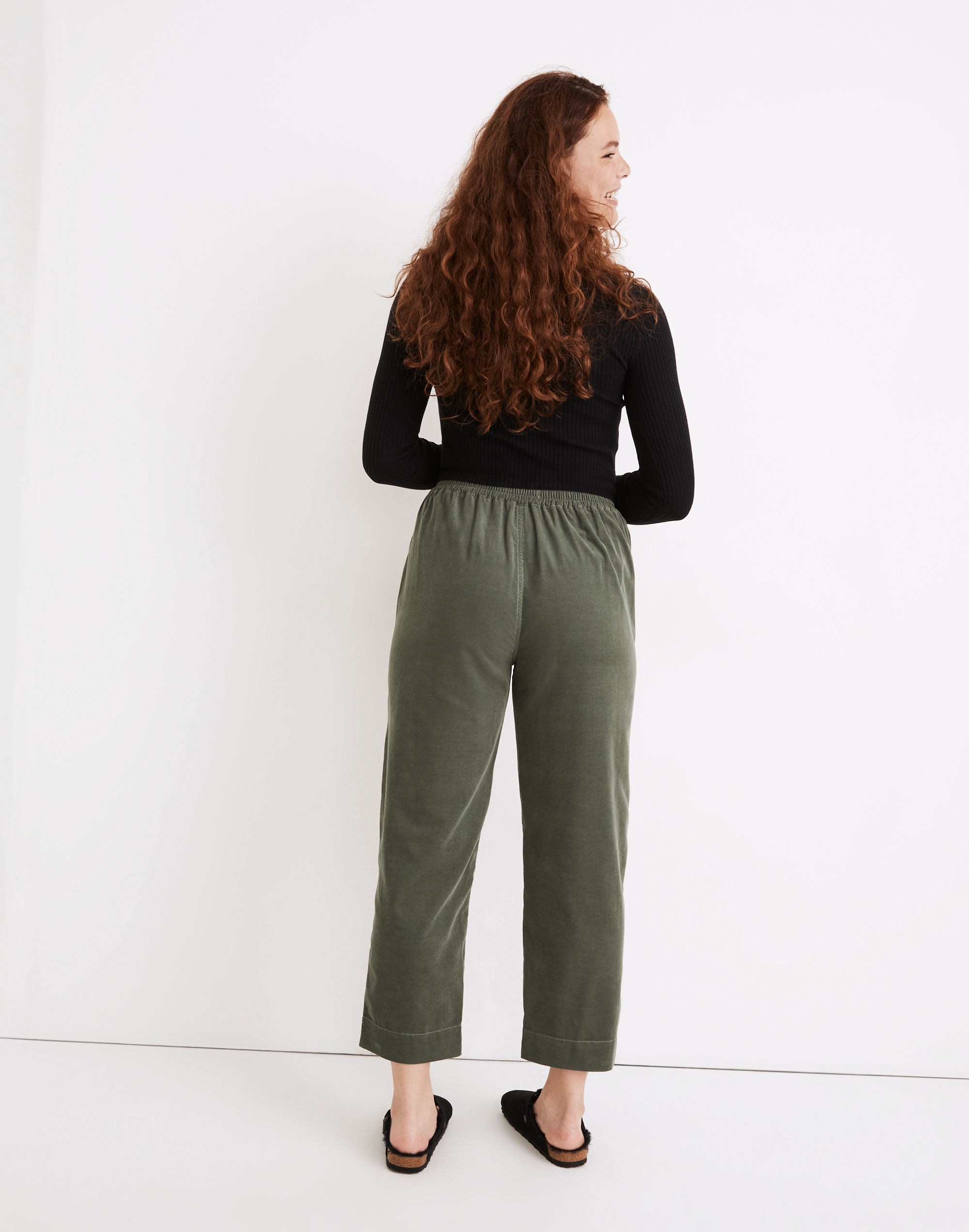 Curvy Tapered Huston Pull-On Crop Pants in Corduroy