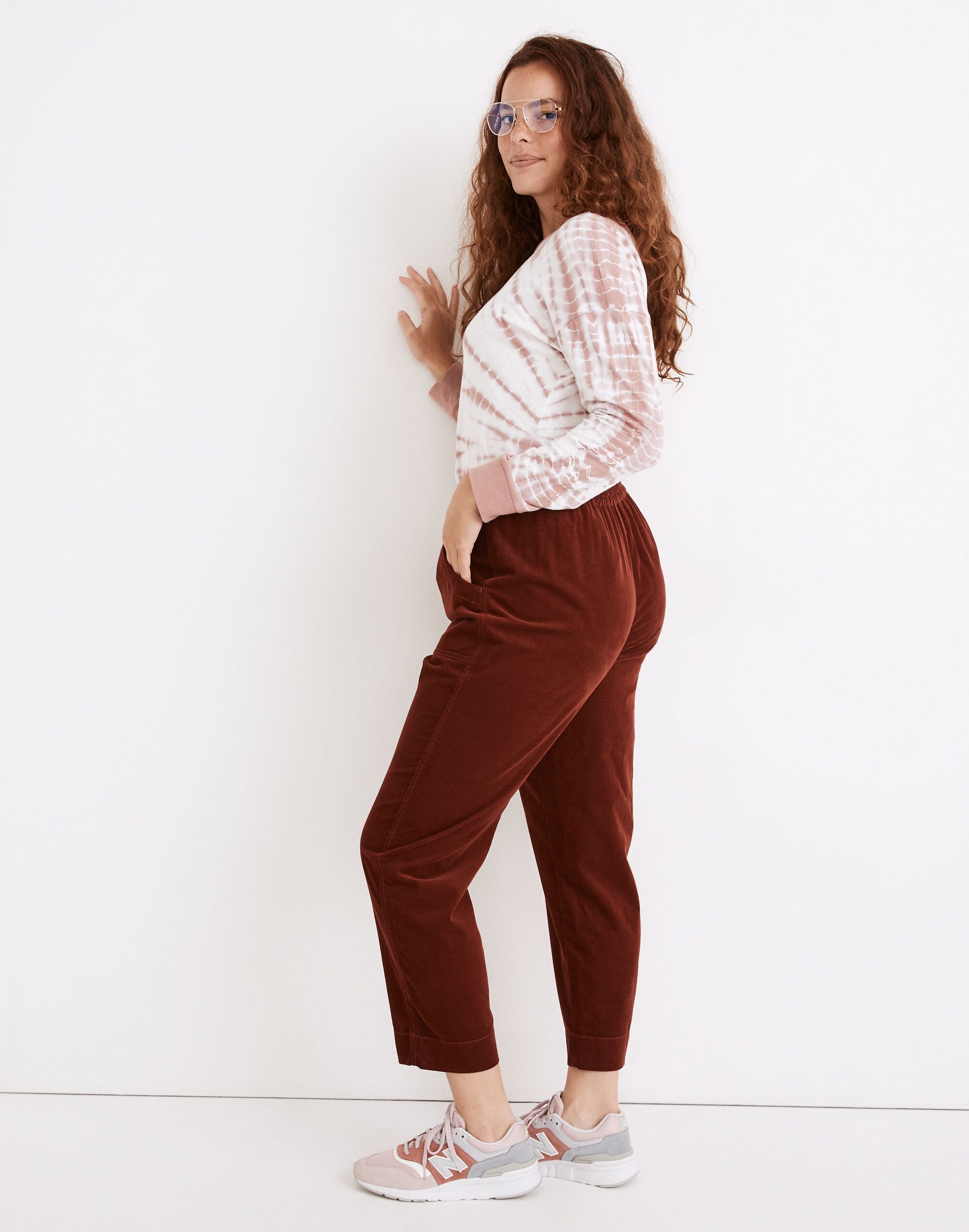 Curvy Tapered Huston Pull-On Crop Pants in Corduroy