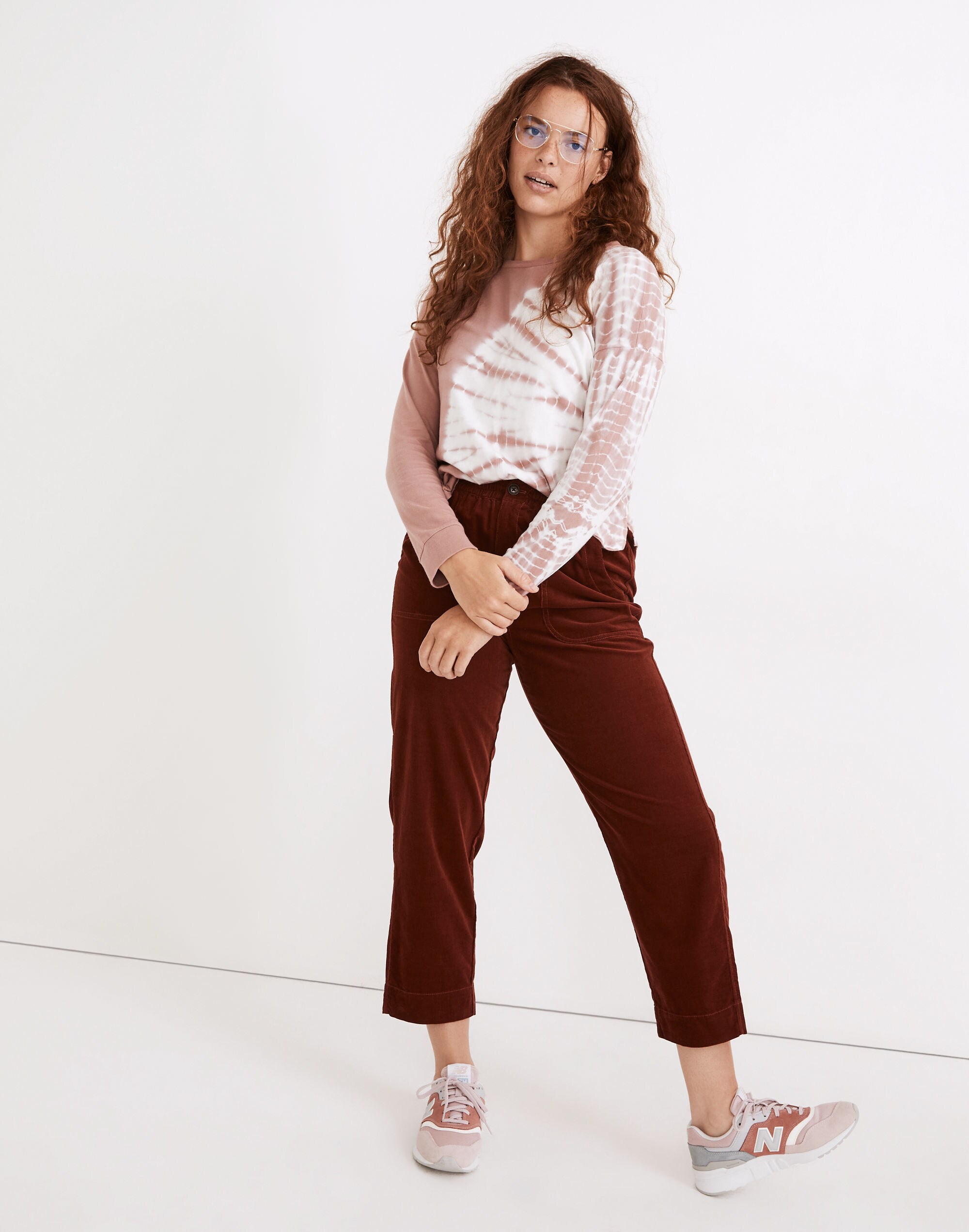 Curvy Tapered Huston Pull-On Crop Pants in Corduroy