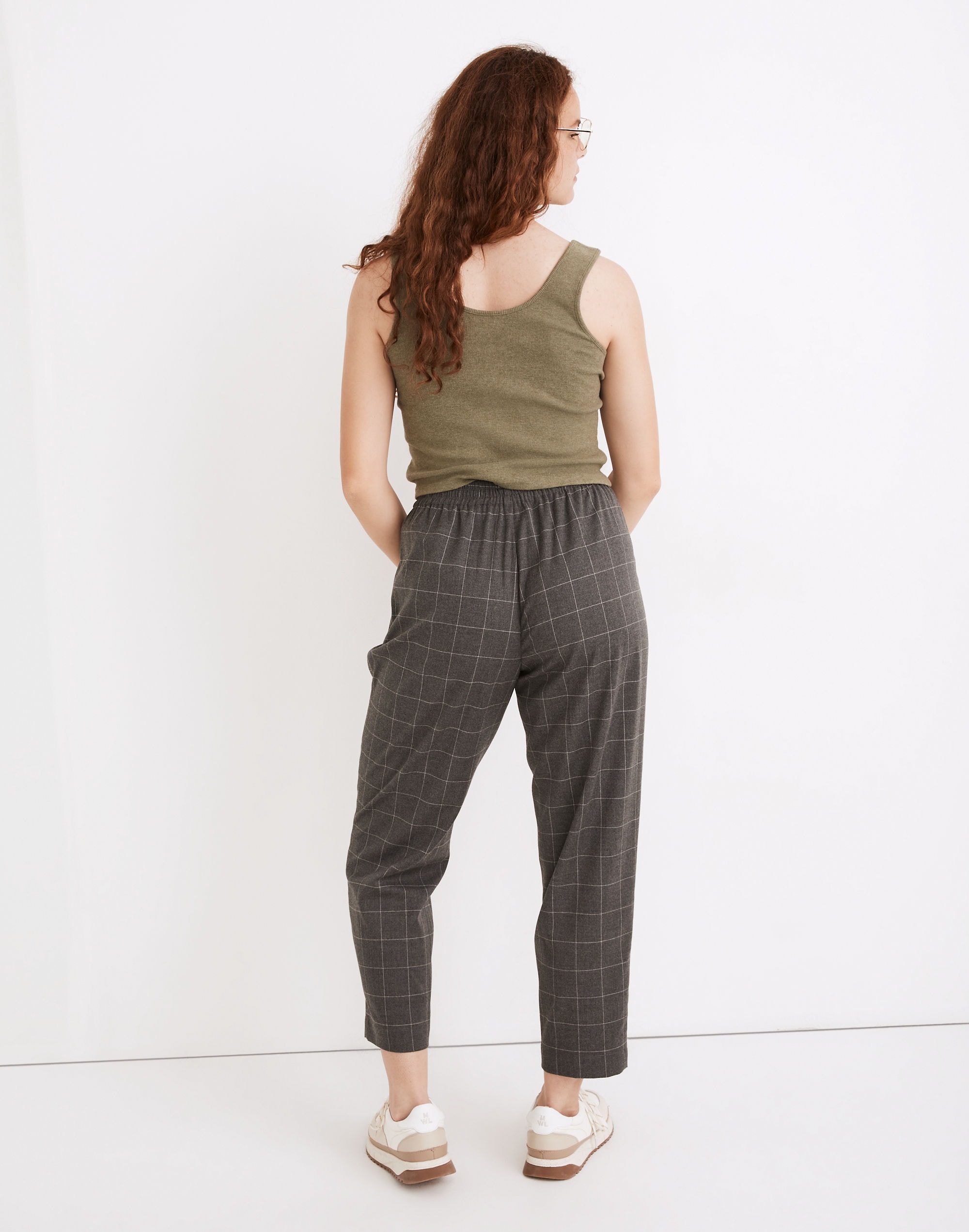 Curvy Plaid Flannel Track Trouser