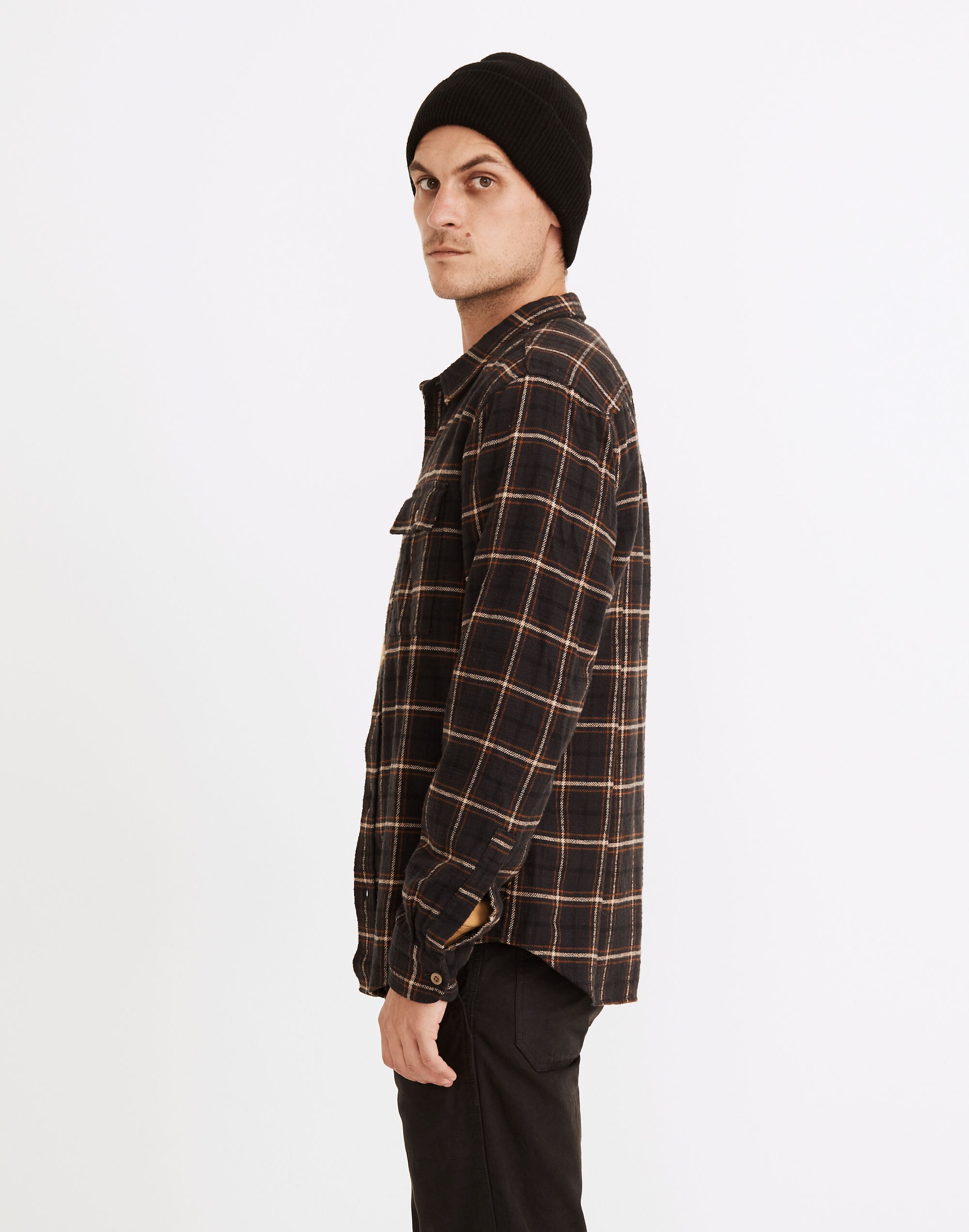 Slub Flannel Perfect Long-Sleeve Shirt in Plaid