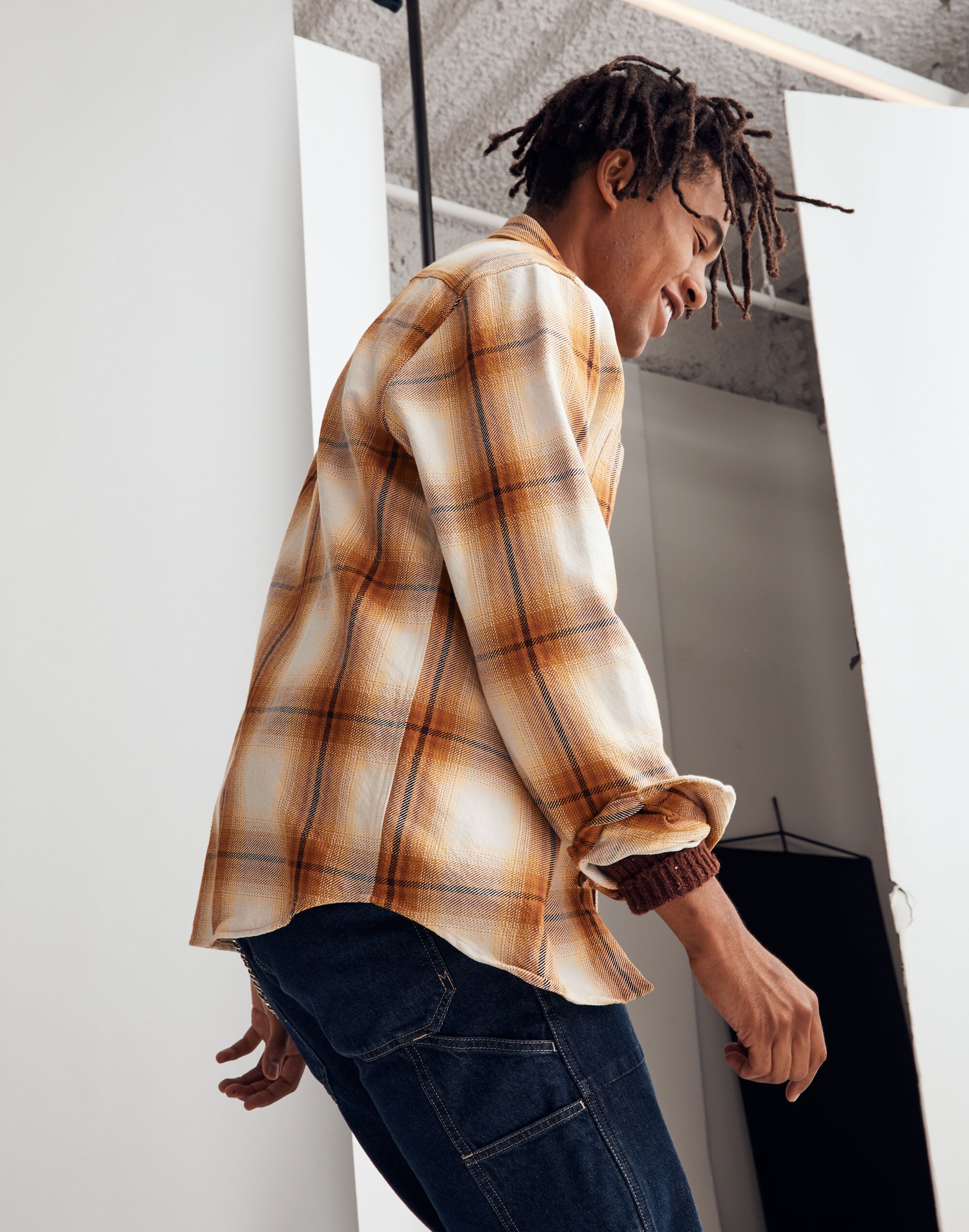 Twill Easy Long-Sleeve Shirt in Peterson Plaid