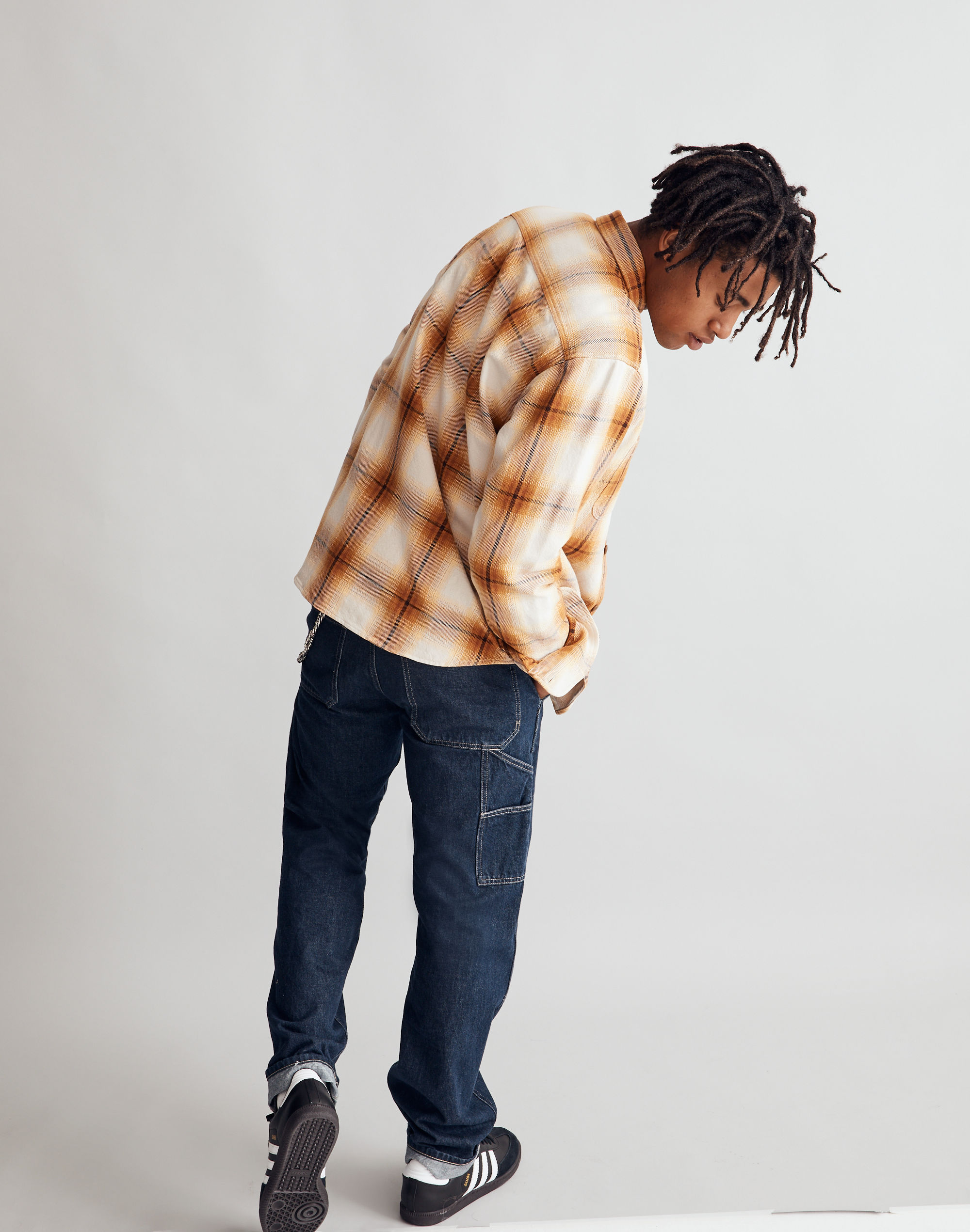 Twill Easy Long-Sleeve Shirt in Peterson Plaid