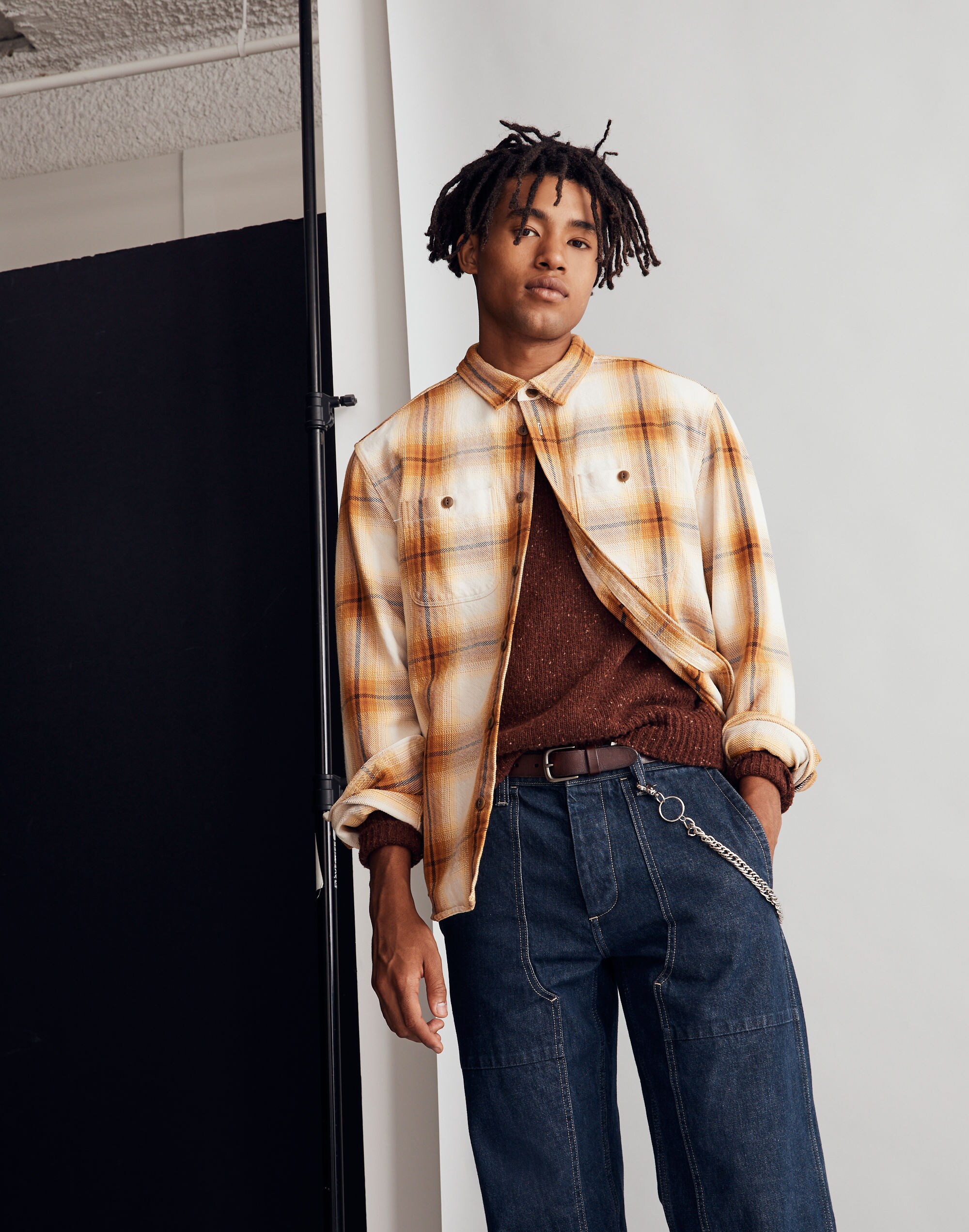 Twill Easy Long-Sleeve Shirt in Peterson Plaid