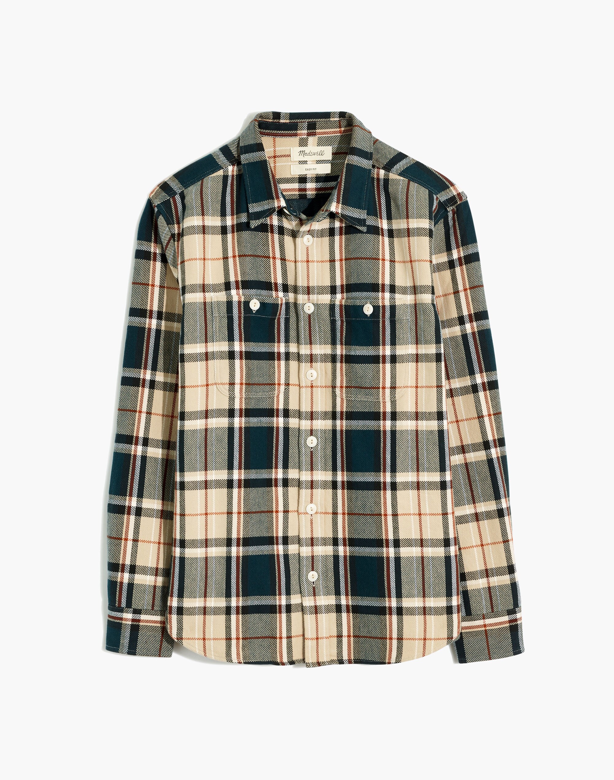 Twill Easy Long-Sleeve Shirt in Peterson Plaid