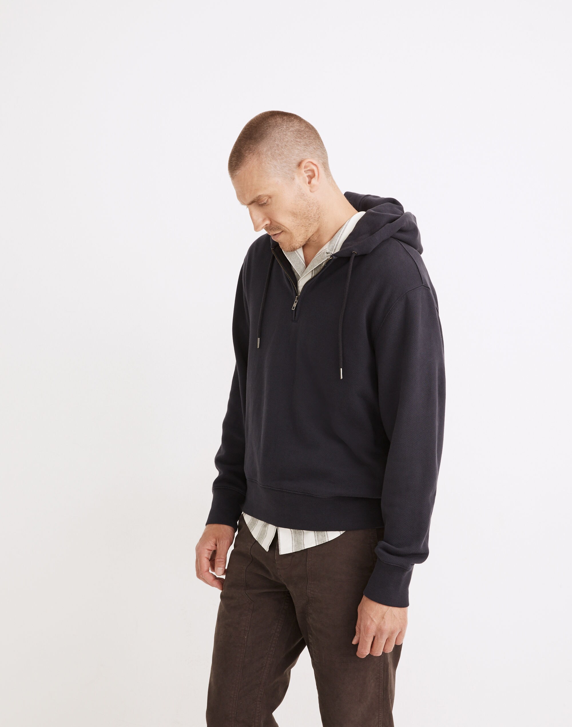 Garment-Dyed Loop Terry Hoodie Sweatshirt