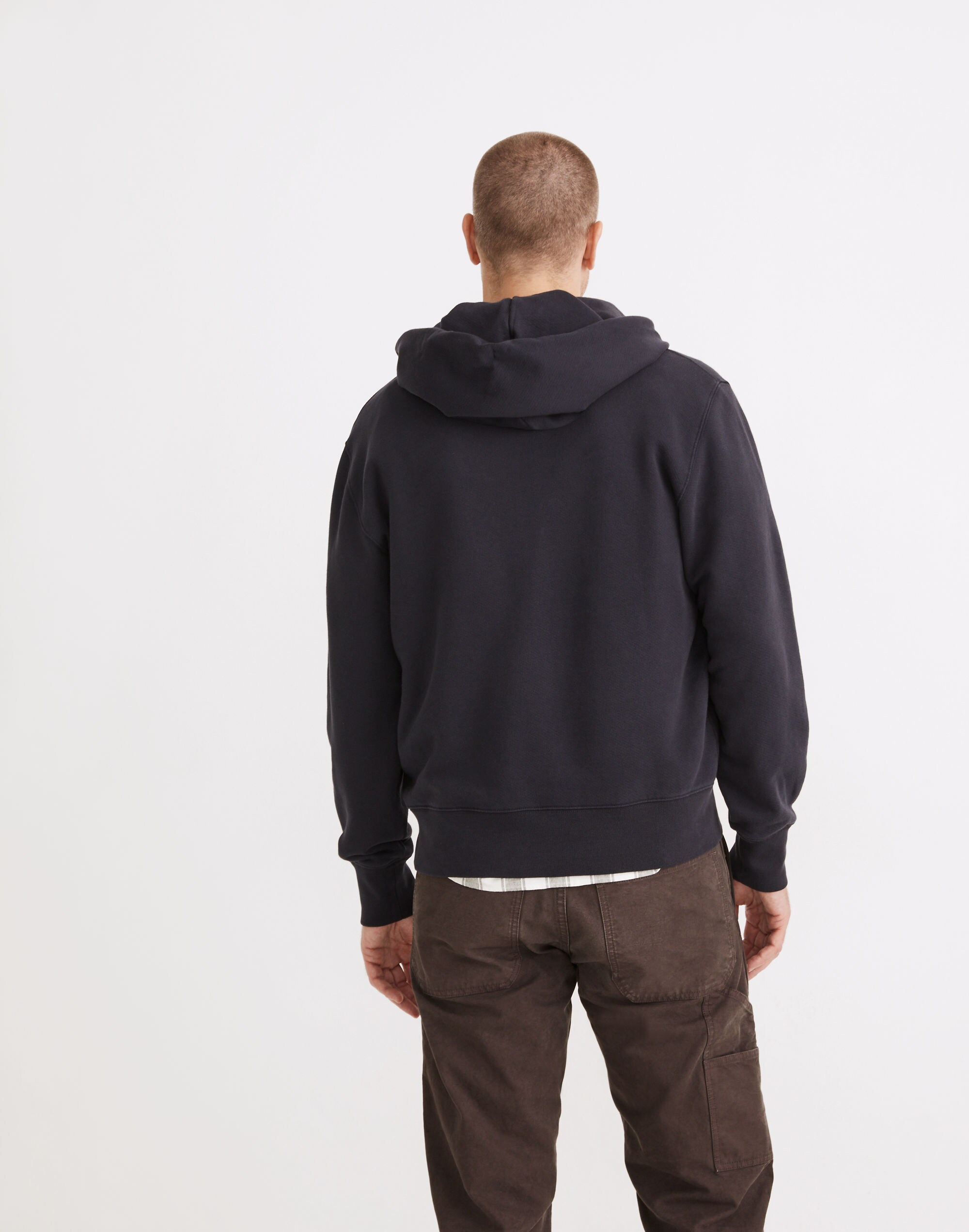 Garment-Dyed Loop Terry Hoodie Sweatshirt