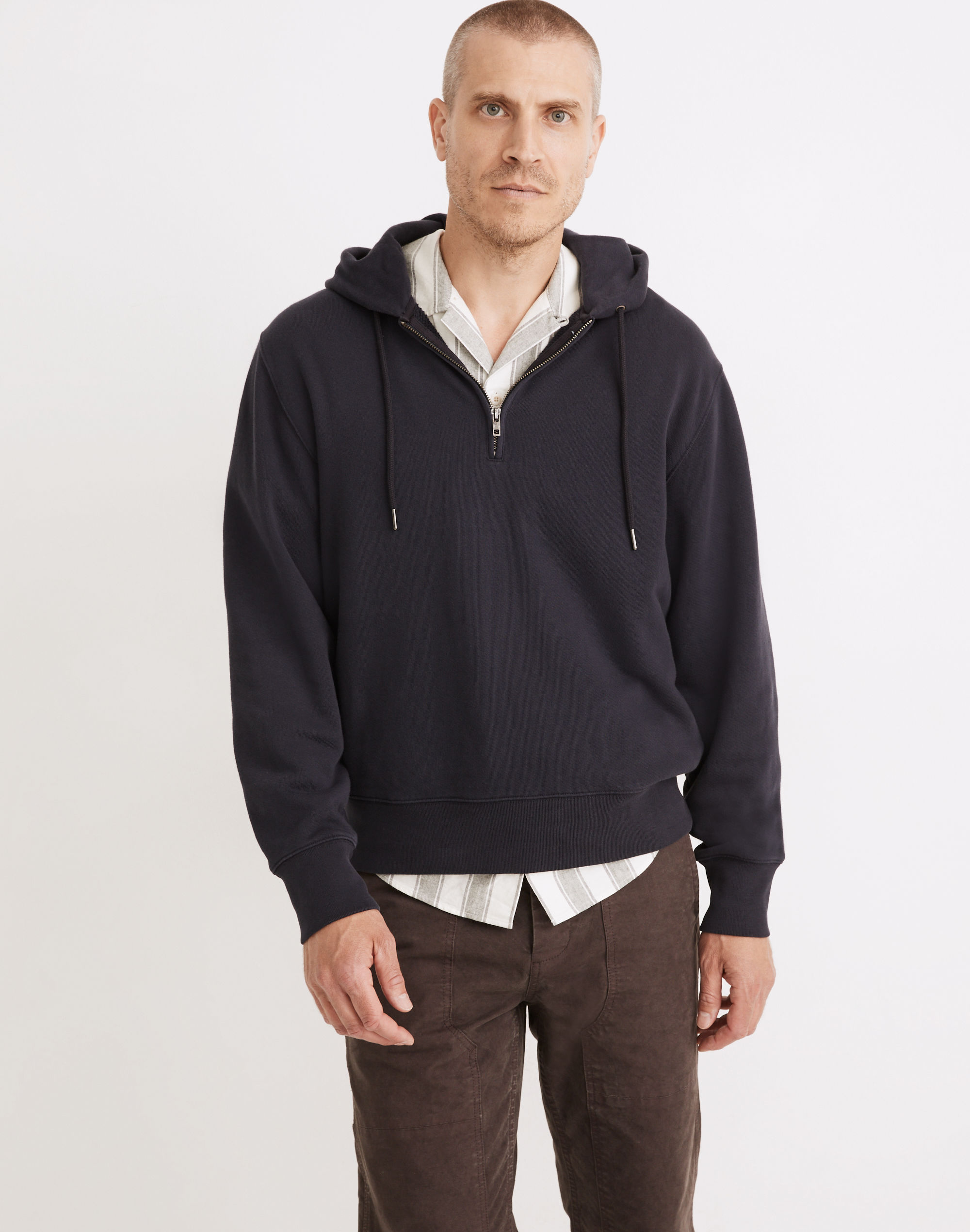 Garment-Dyed Loop Terry Hoodie Sweatshirt