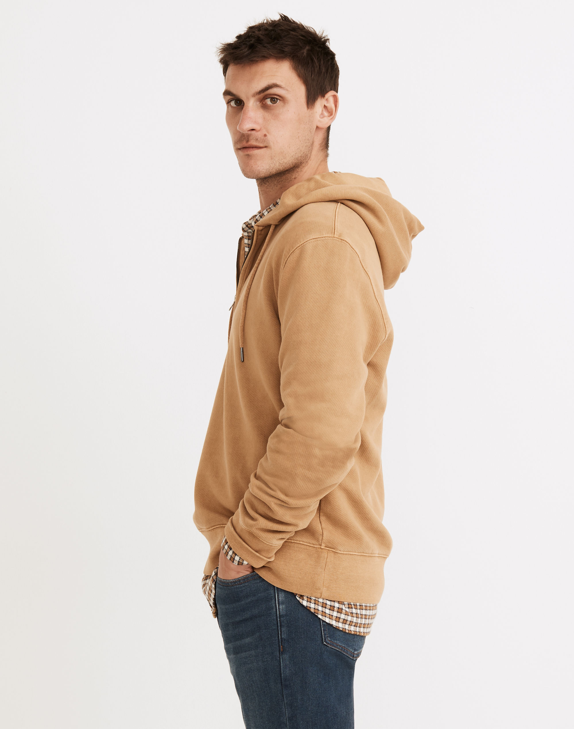 Garment-Dyed Loop Terry Hoodie Sweatshirt