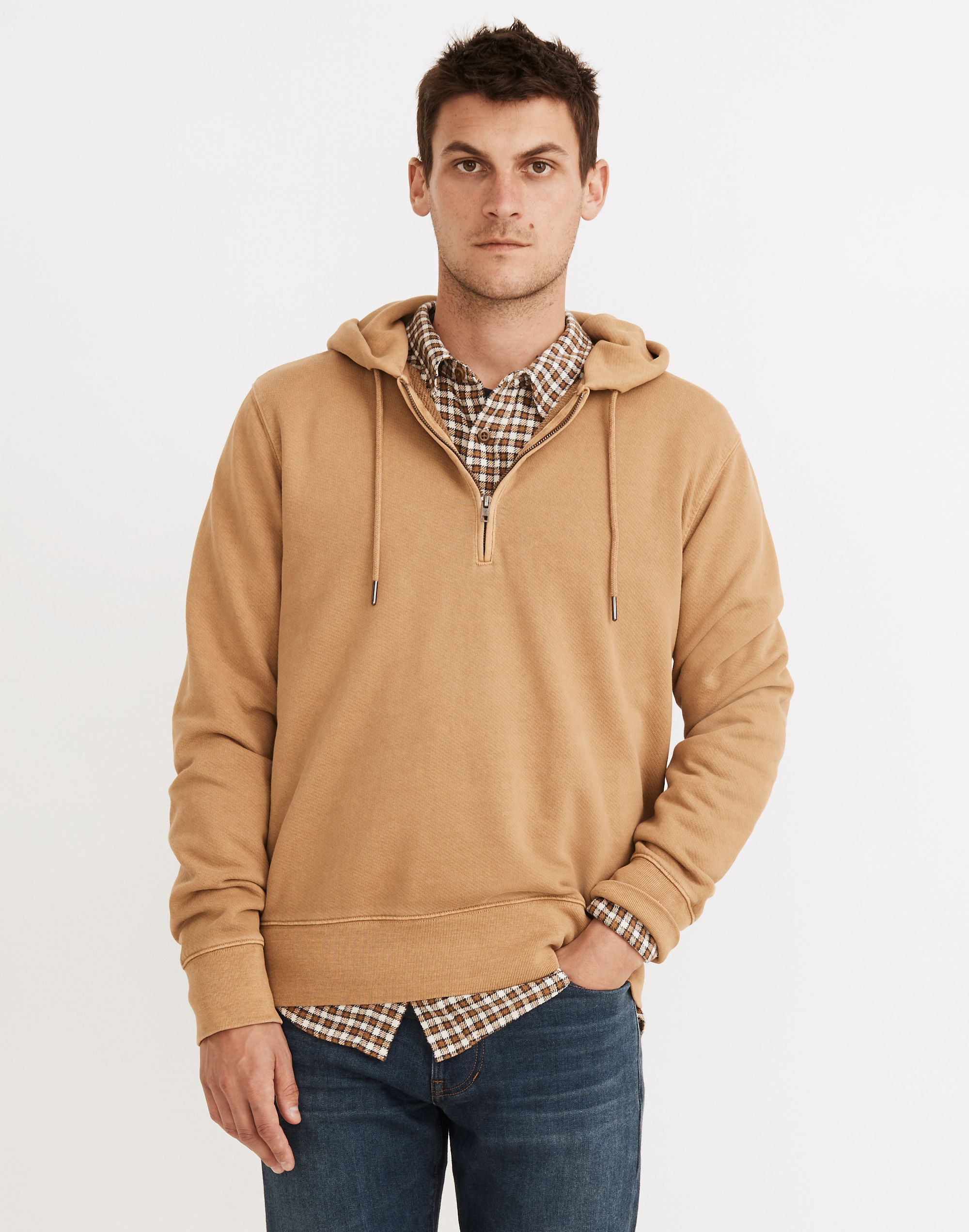 Garment-Dyed Loop Terry Hoodie Sweatshirt