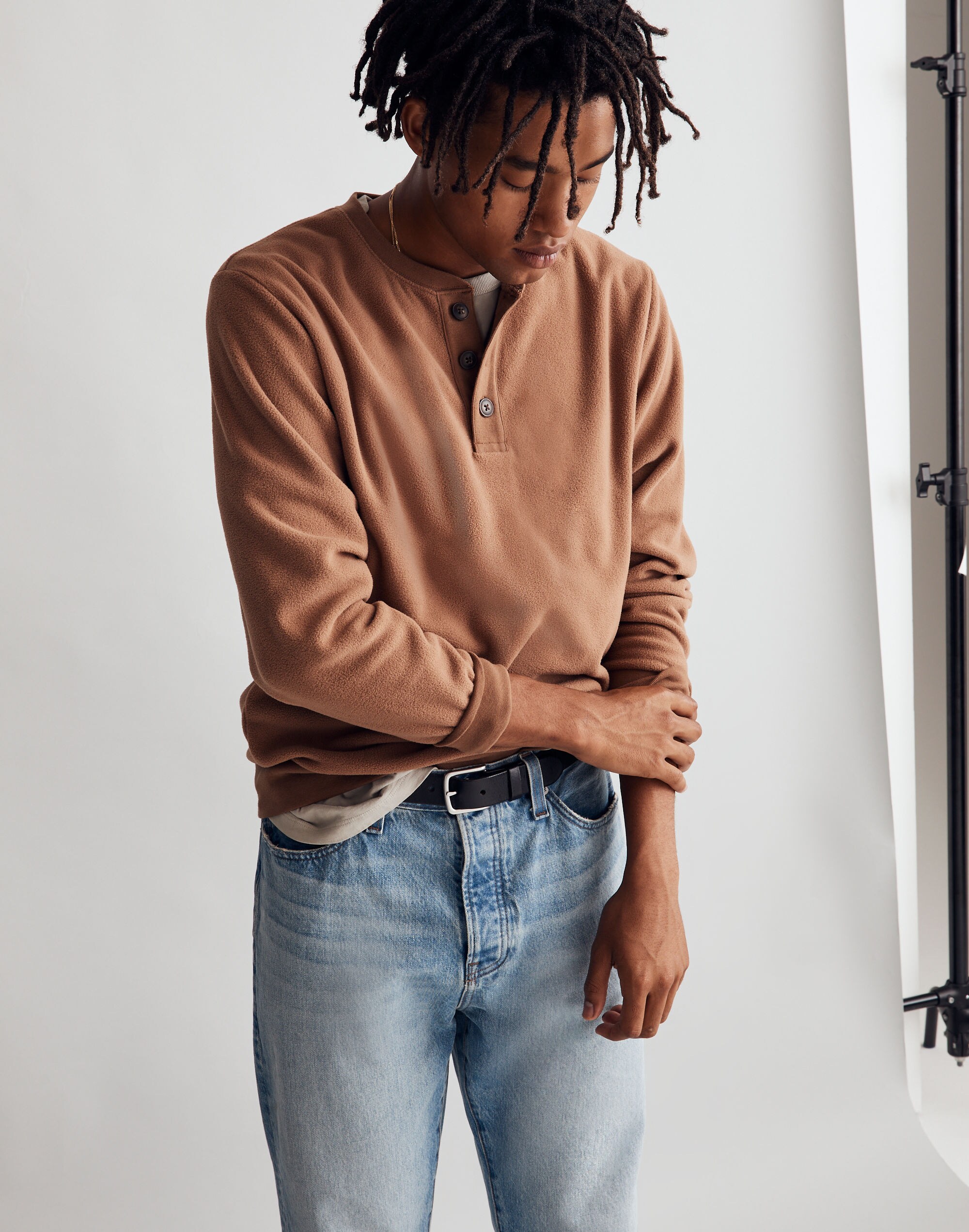 (Re)Sourced Fleece Henley Tee