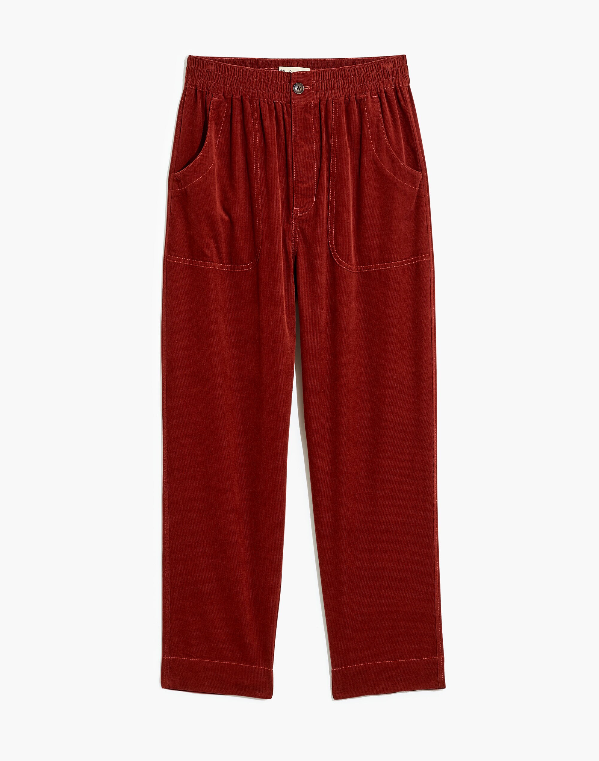 Plus Curvy Tapered Huston Pull-On Crop Pants in Corduroy