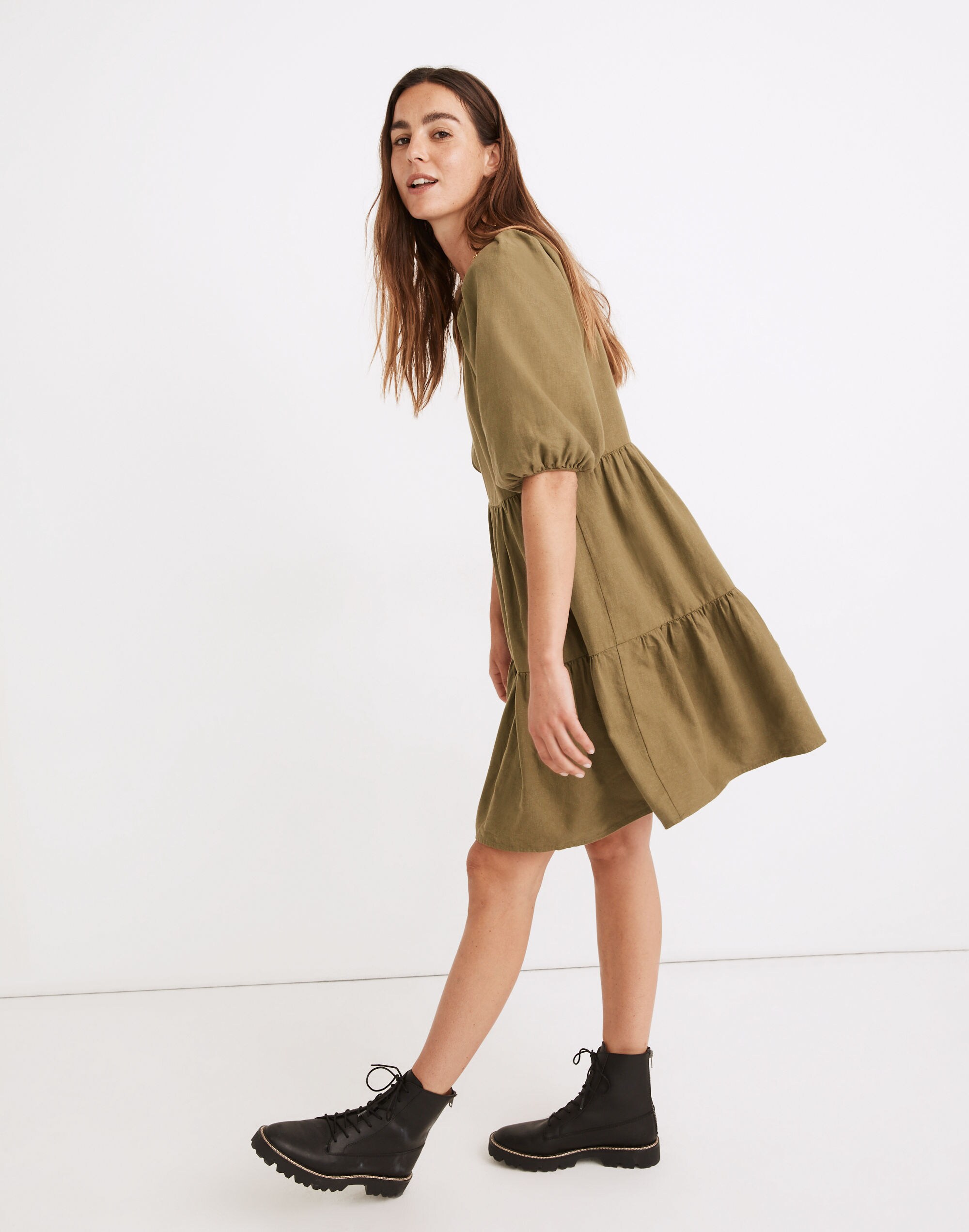 (Re)sponsible Puff-Sleeve Mini Dress