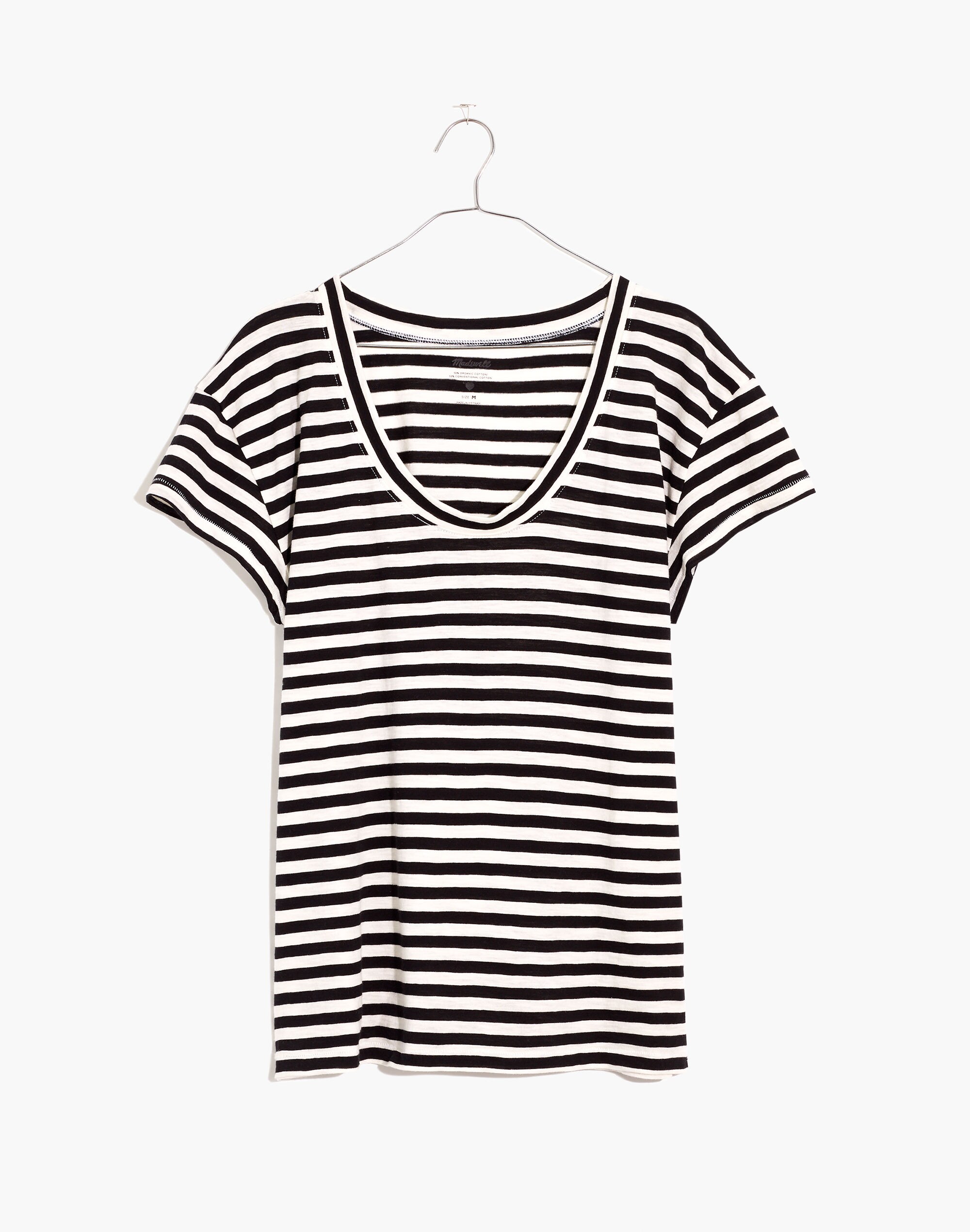 Whisper Cotton Scoopneck Tee in Pinson Stripe