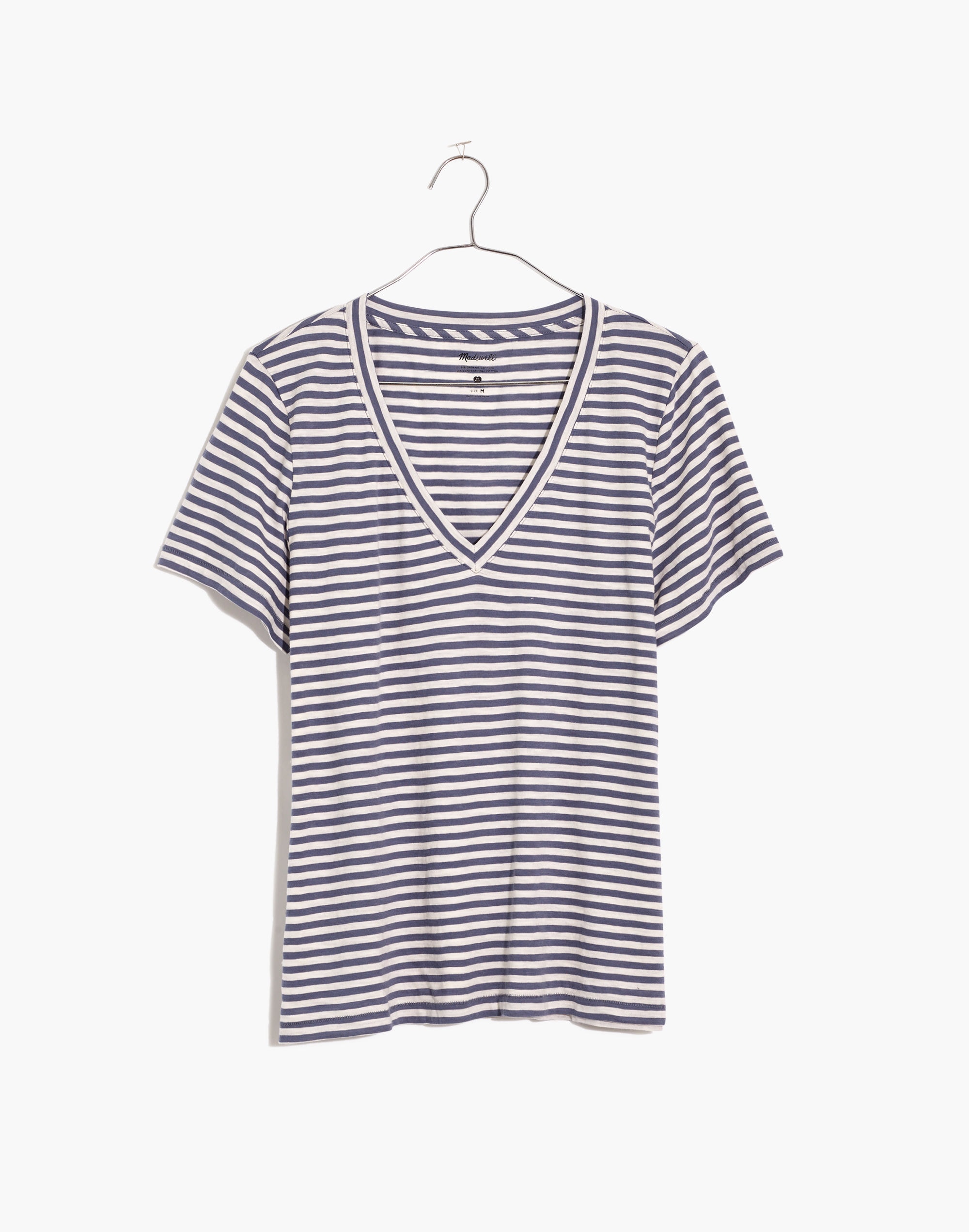 Whisper Cotton V-Neck Tee in Tierney Stripe