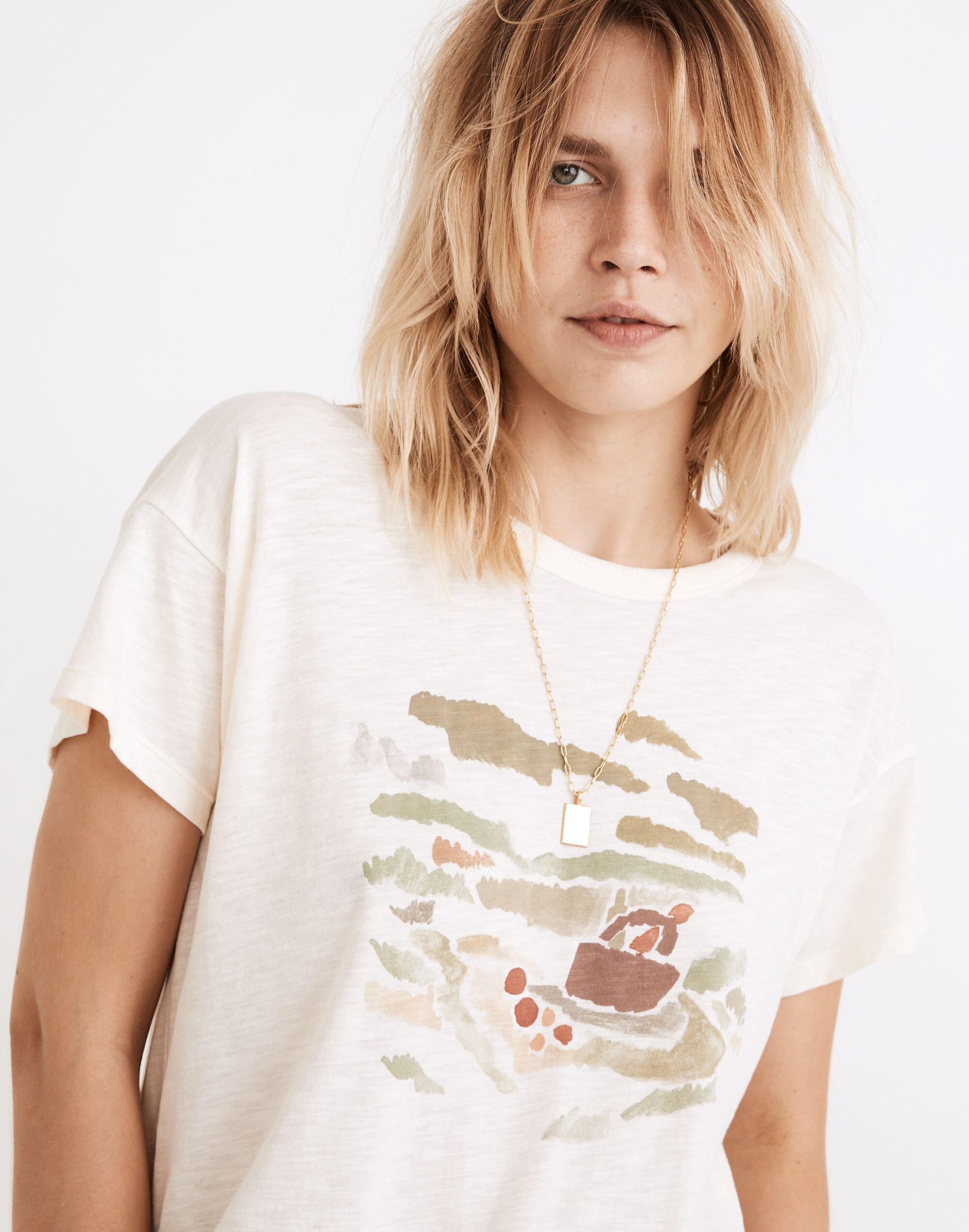 Perfect Picnic Graphic Whisper Cotton Rib-Crewneck Tee