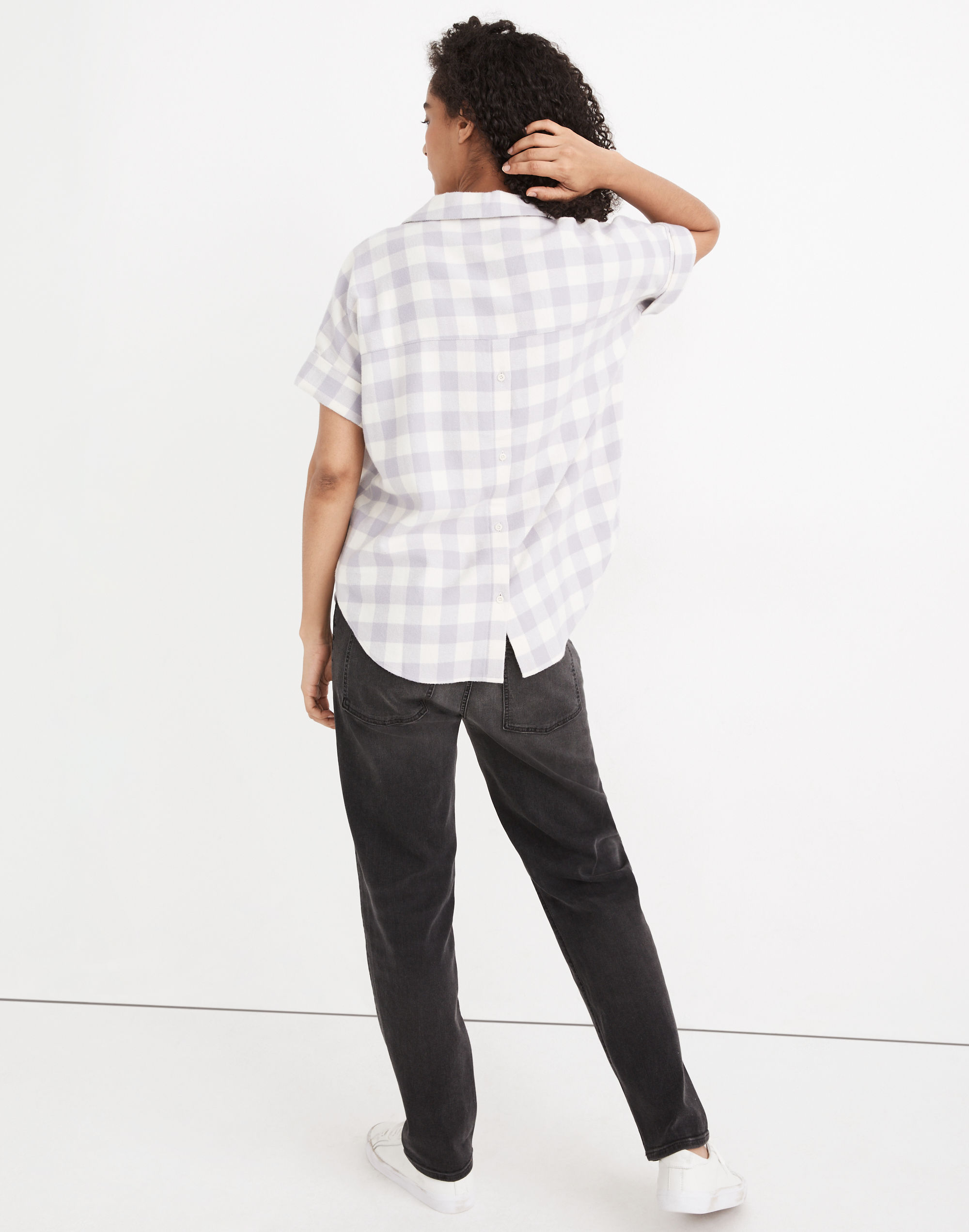 Flannel Courier Button-Back Shirt in Gingham Check