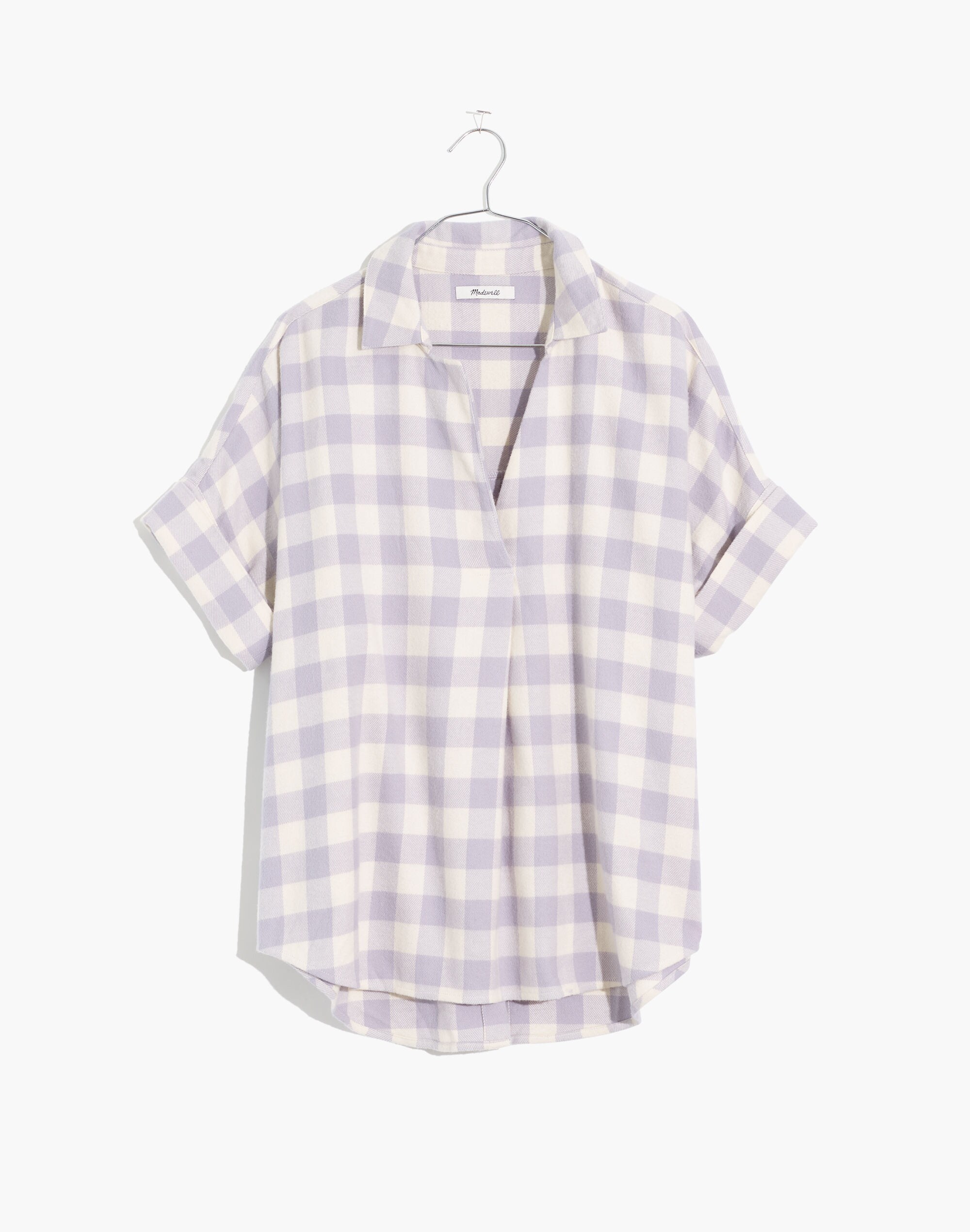 Flannel Courier Button-Back Shirt in Gingham Check