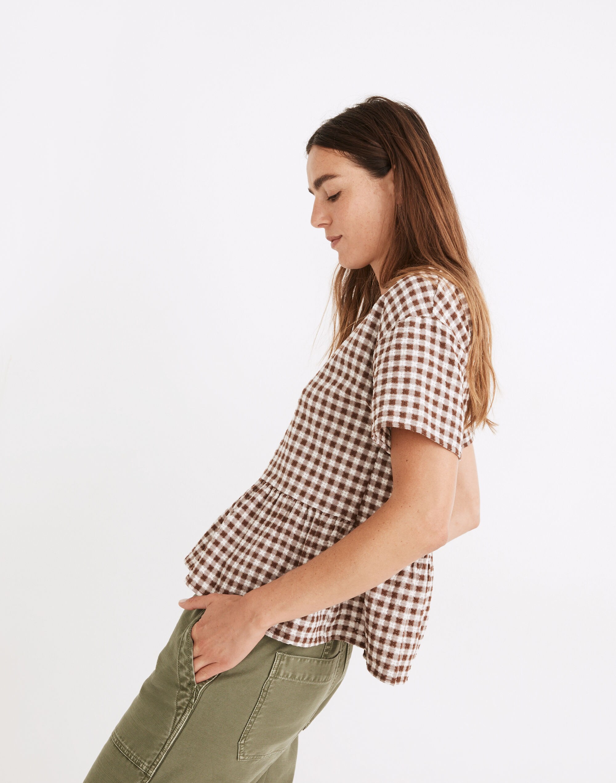 Medford Top in Textured Gingham