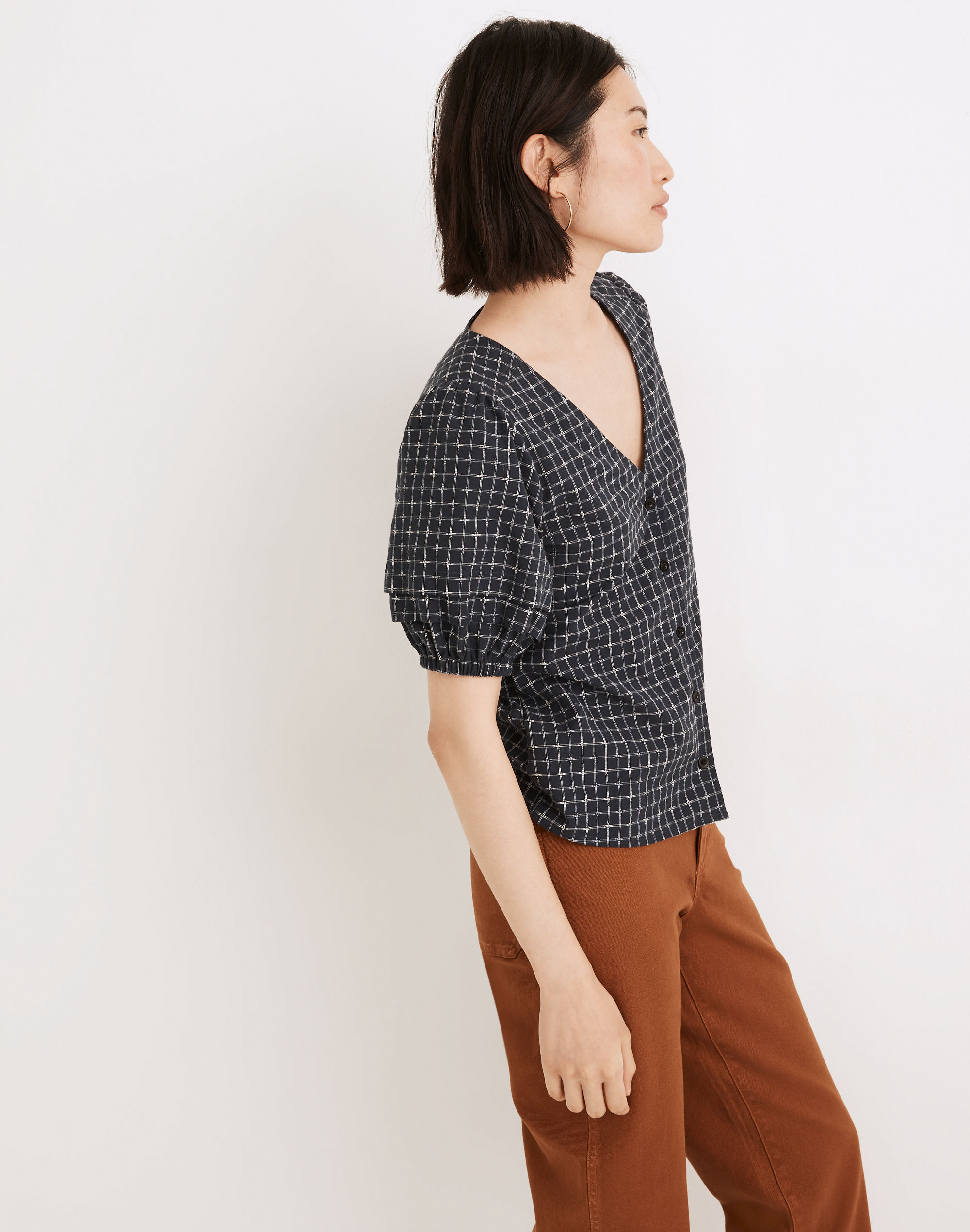 Pembroke Top in Dobby Check