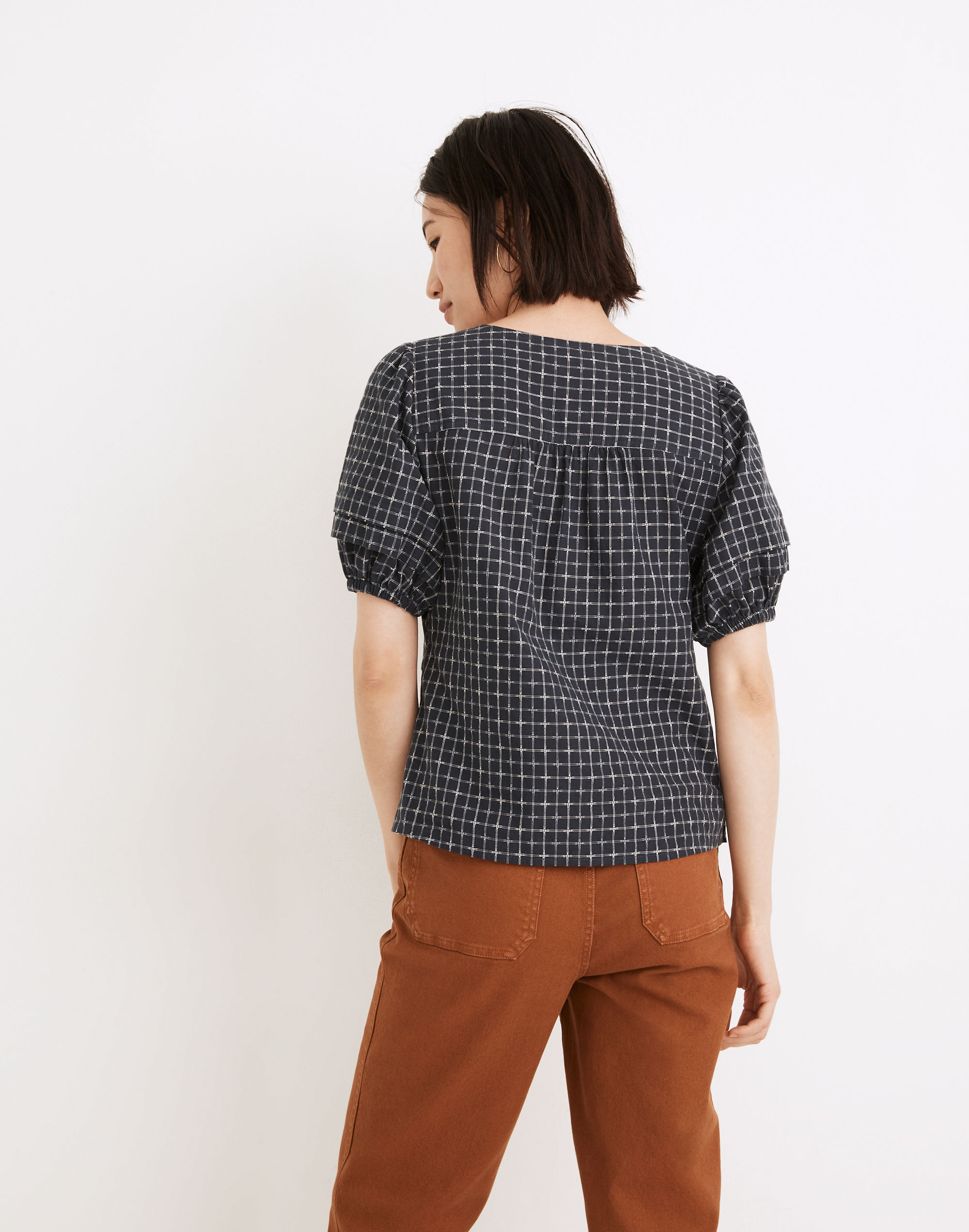 Pembroke Top in Dobby Check