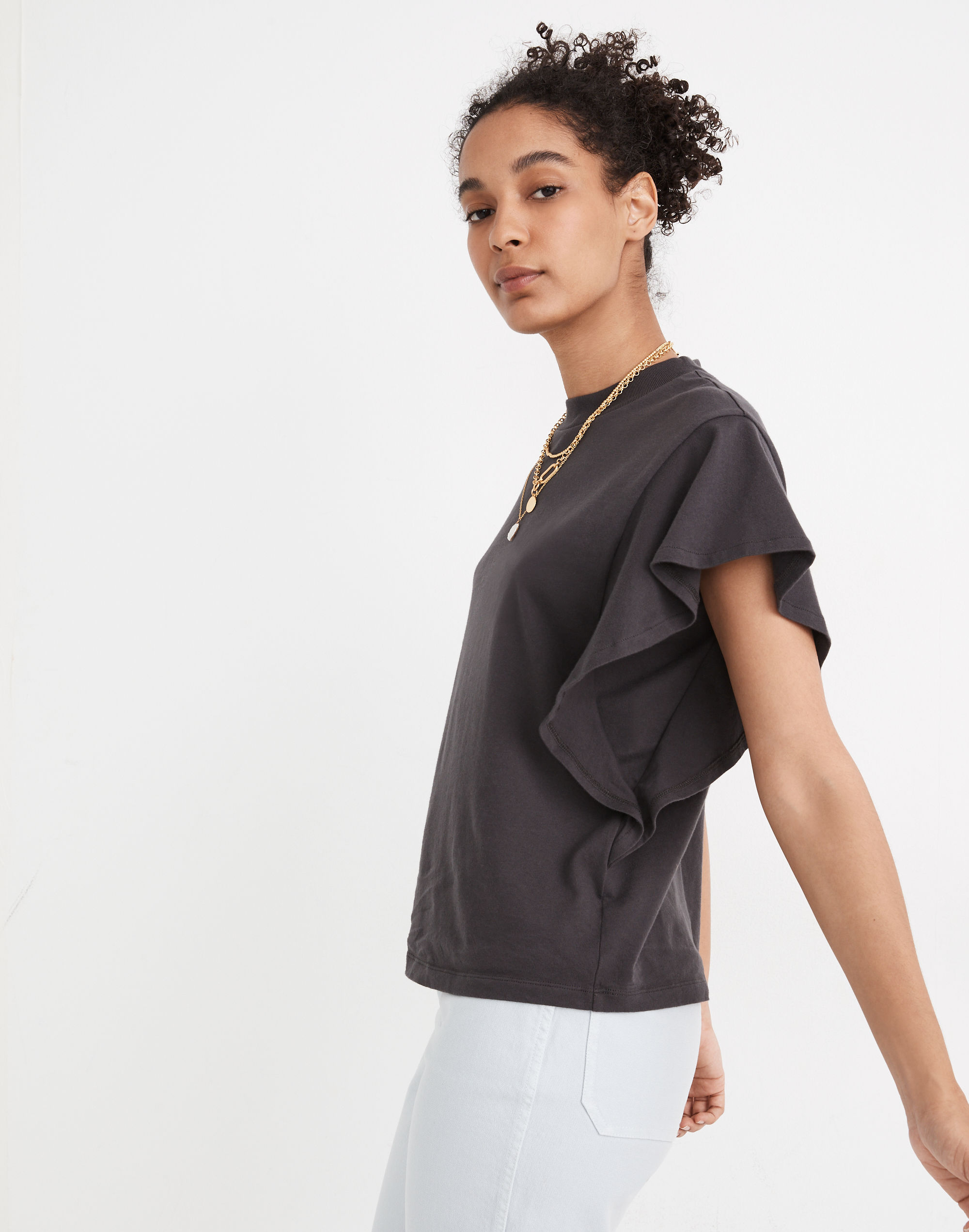 (Re)sourced Cotton Flutter-Sleeve Tee