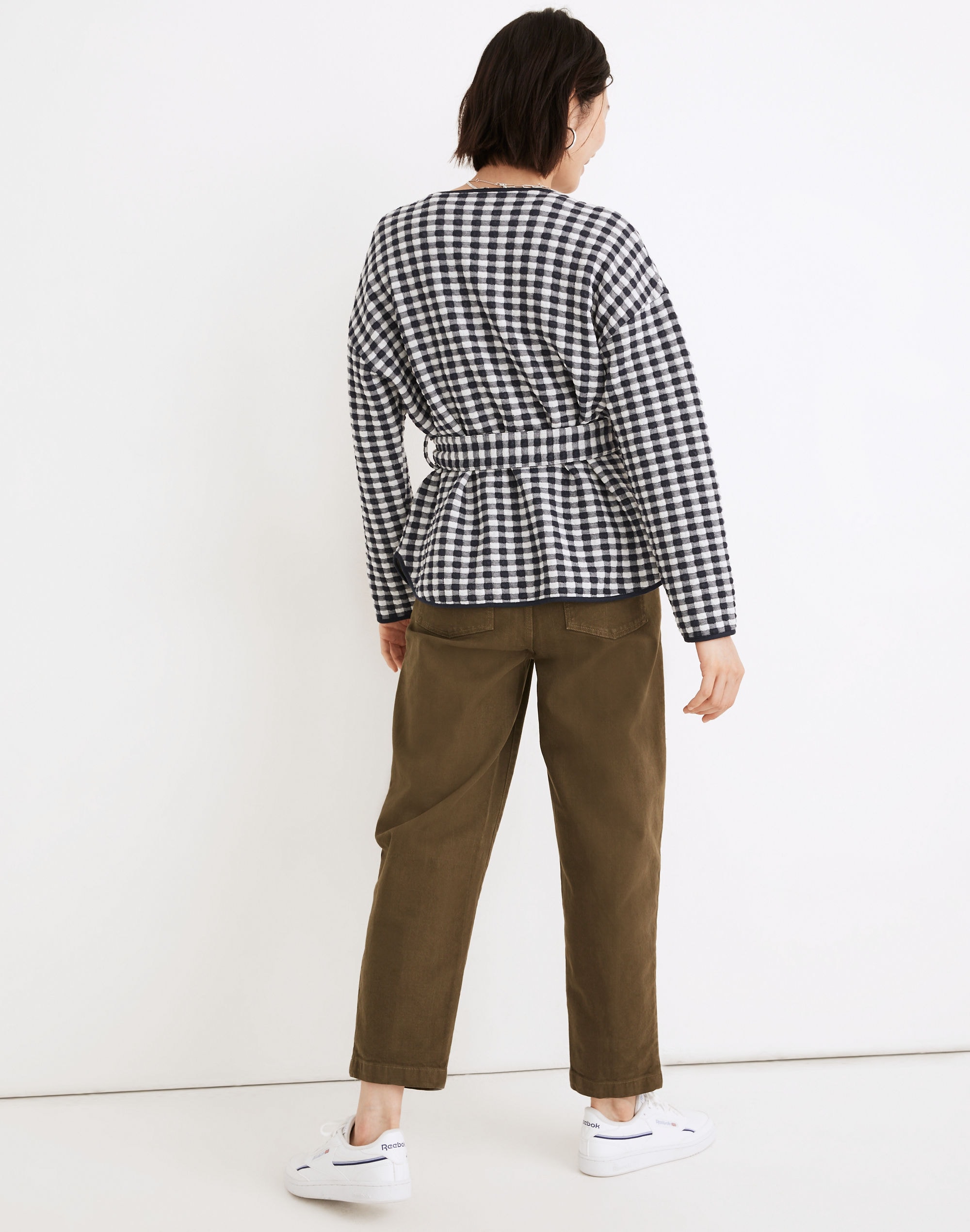 (Re)sourced Gingham Quilted Tie Jacket