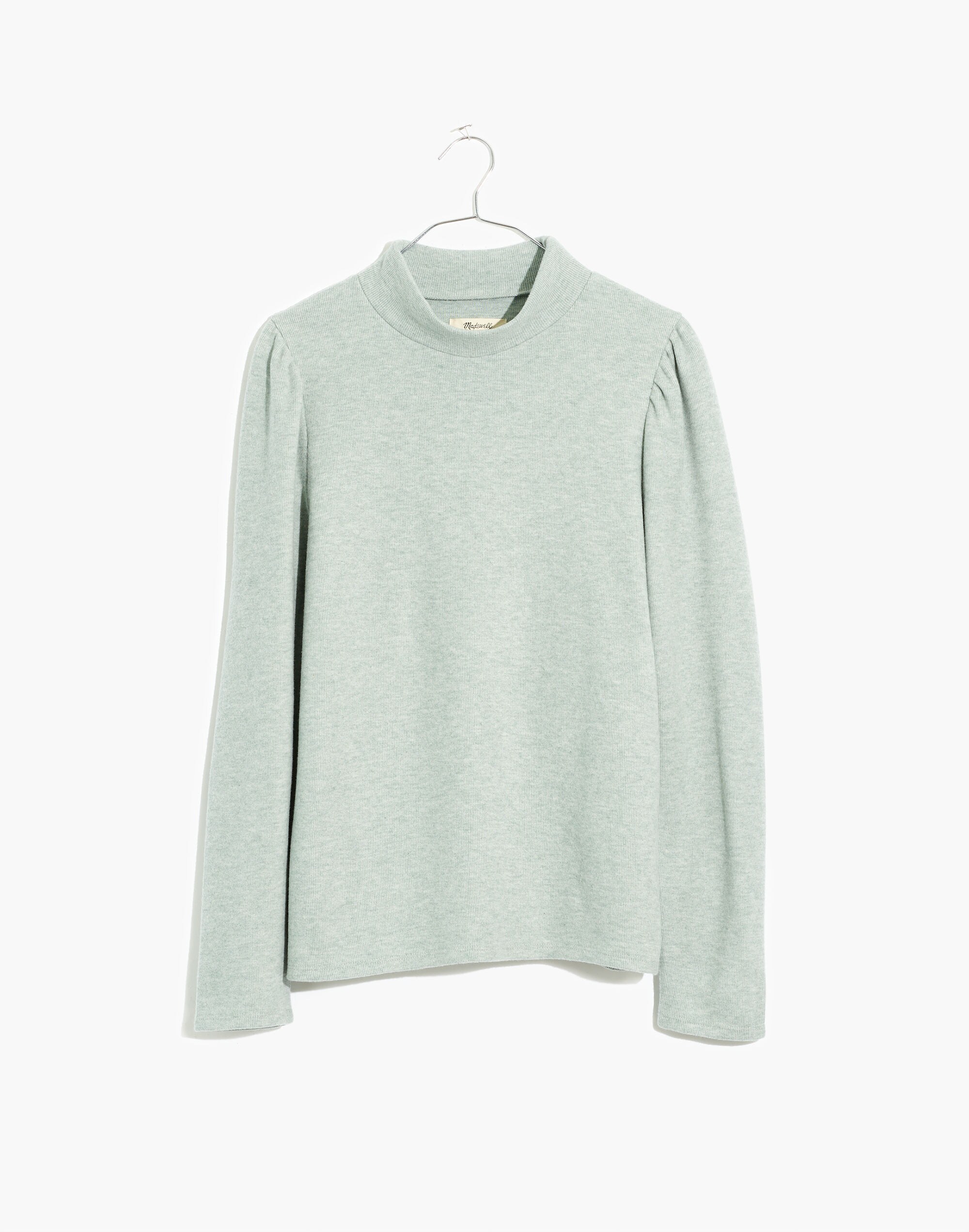 (Re)sourced Plush Mockneck Puff-Sleeve Top