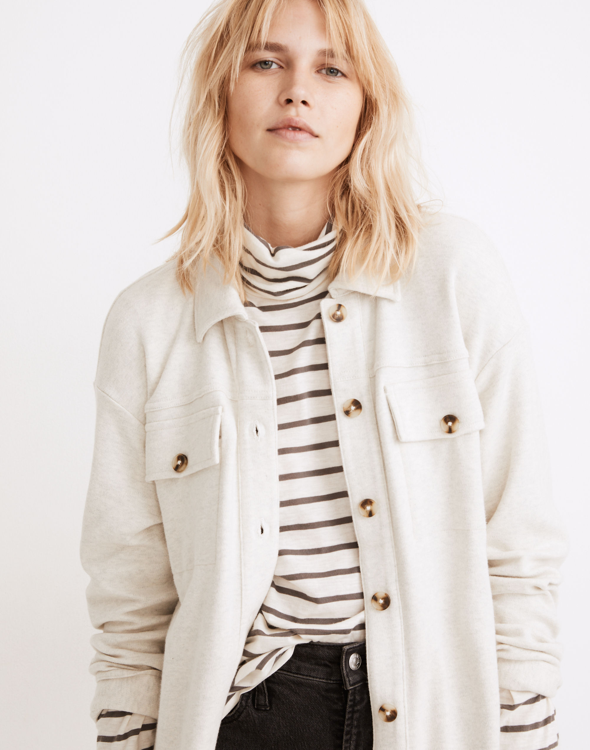 Brushed Knit Shirt-Jacket