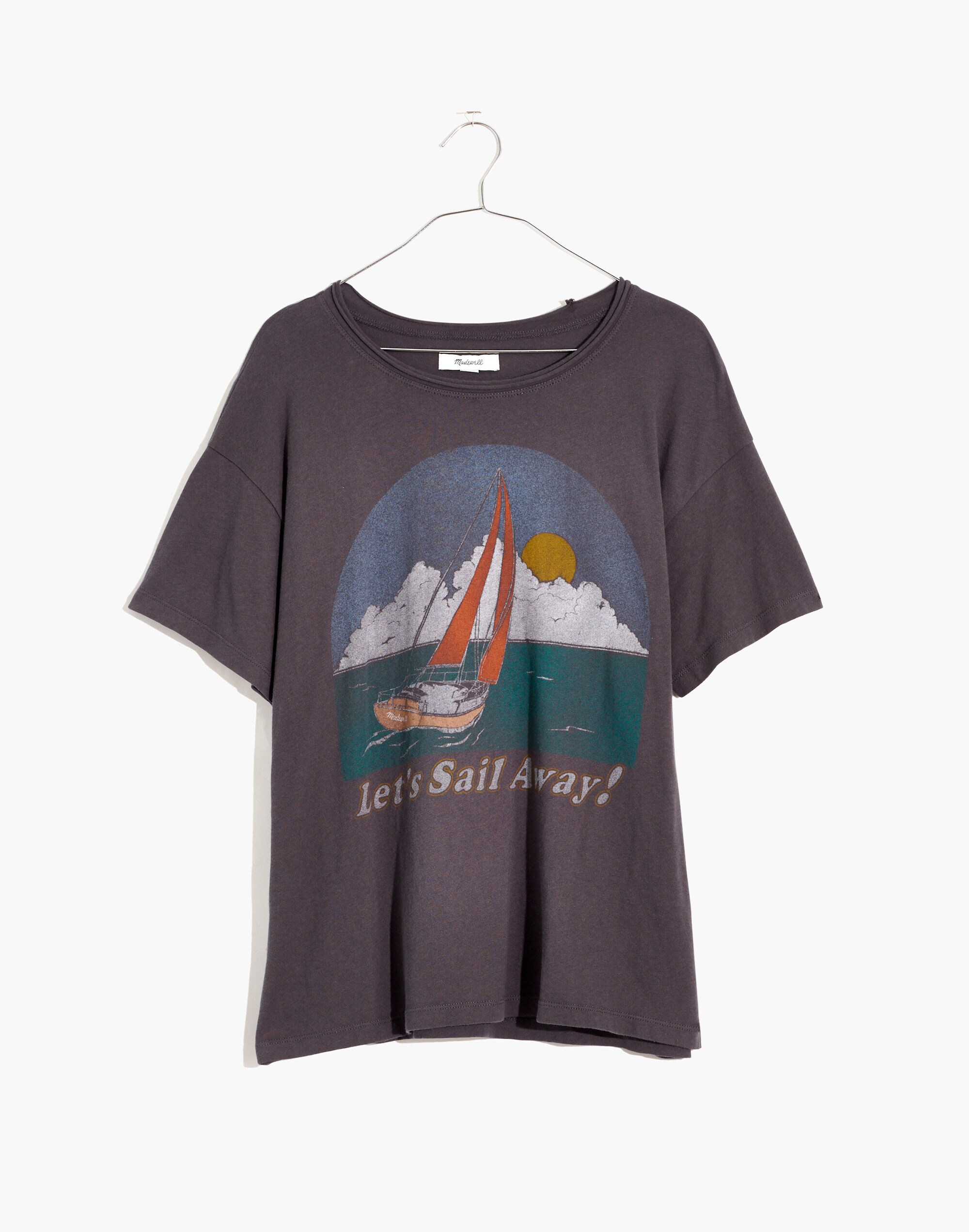 Let's Sail Away Softfade Cotton Oversized Tee
