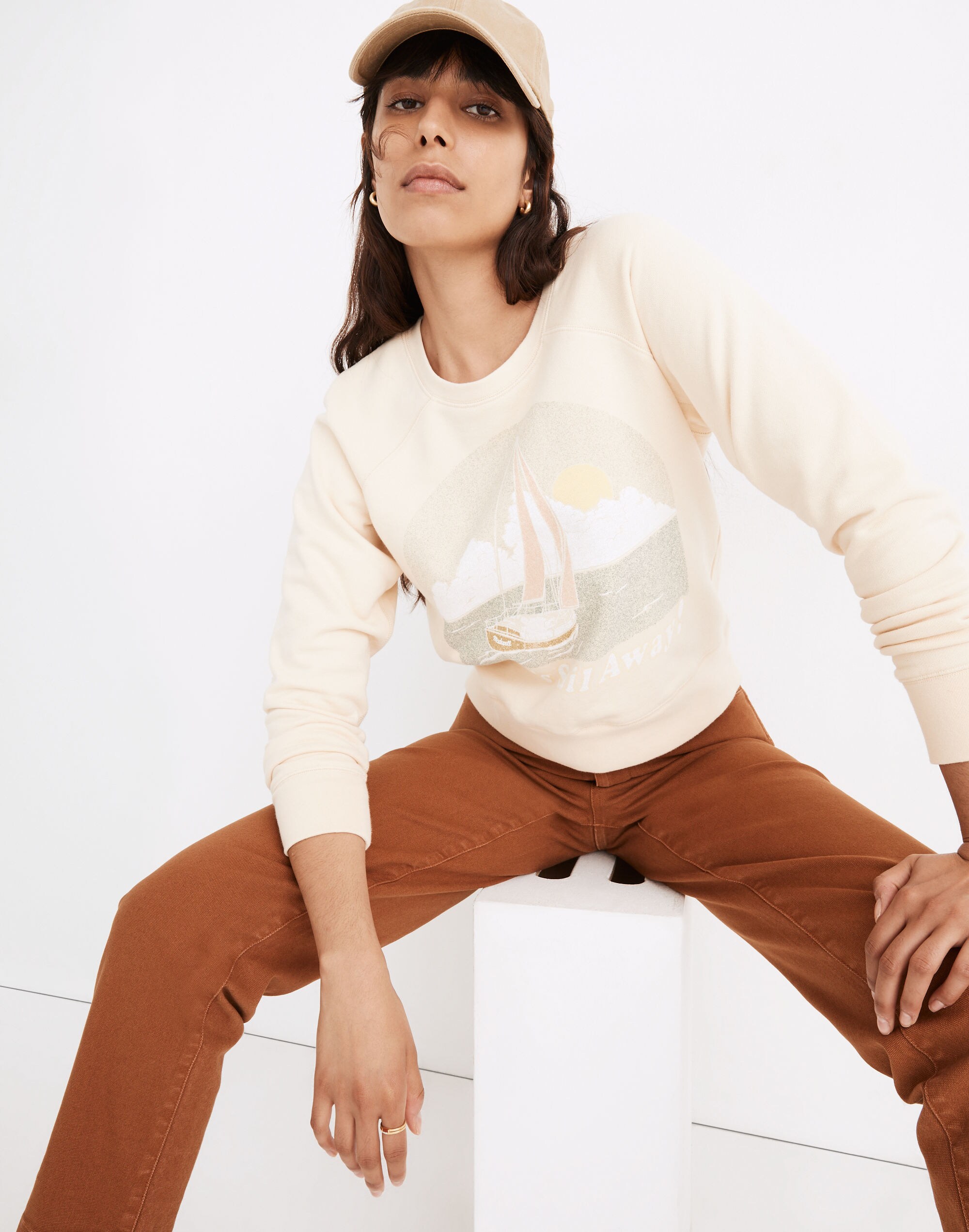 Let's Sail Away (Re)sourced Cotton Crop Sweatshirt