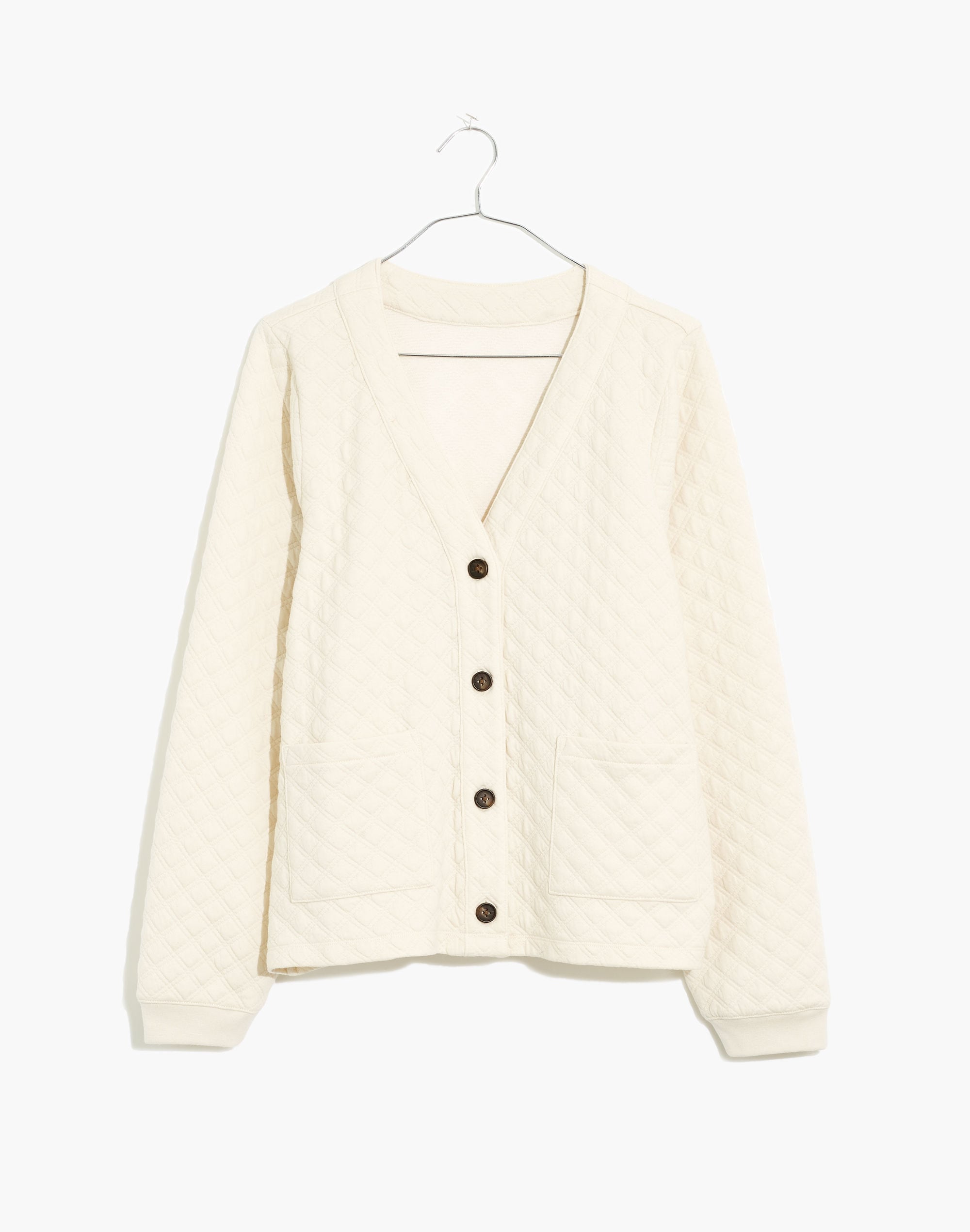 (Re)sourced Quilted Crop Cardigan Sweatshirt