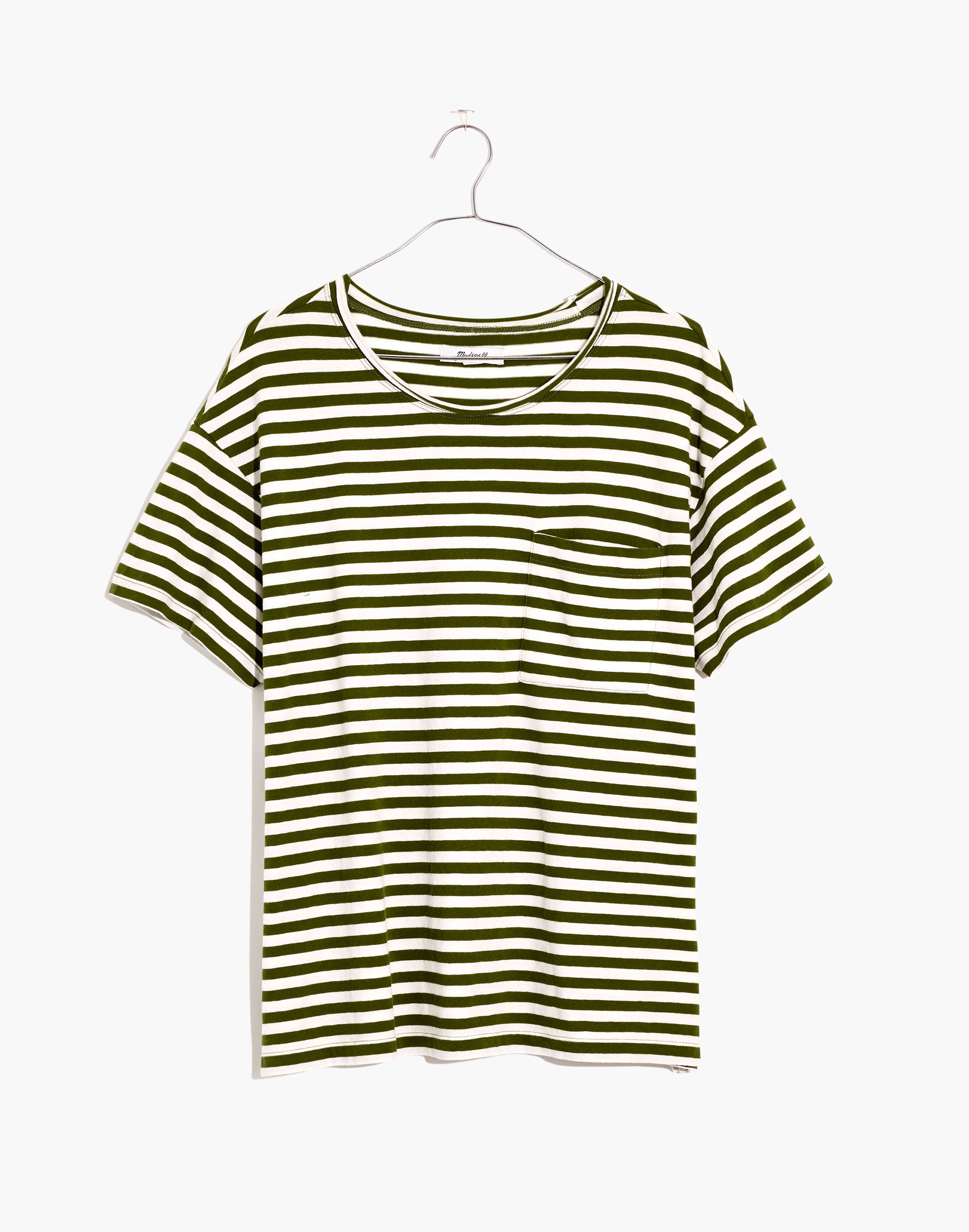 Softfade Cotton Oversized Pocket Tee in Cahita Stripe