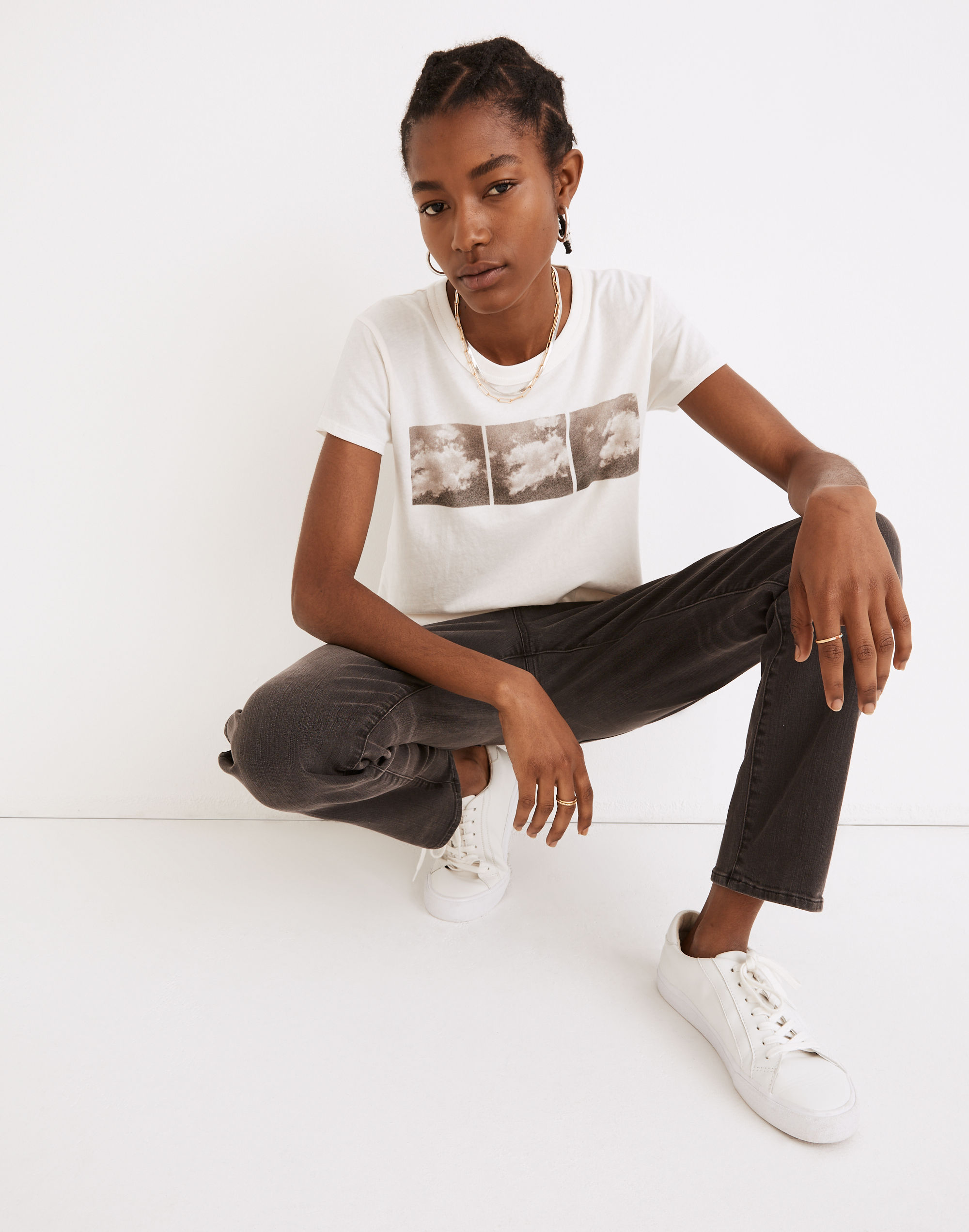 Cloud Graphic Softfade Cotton Tee