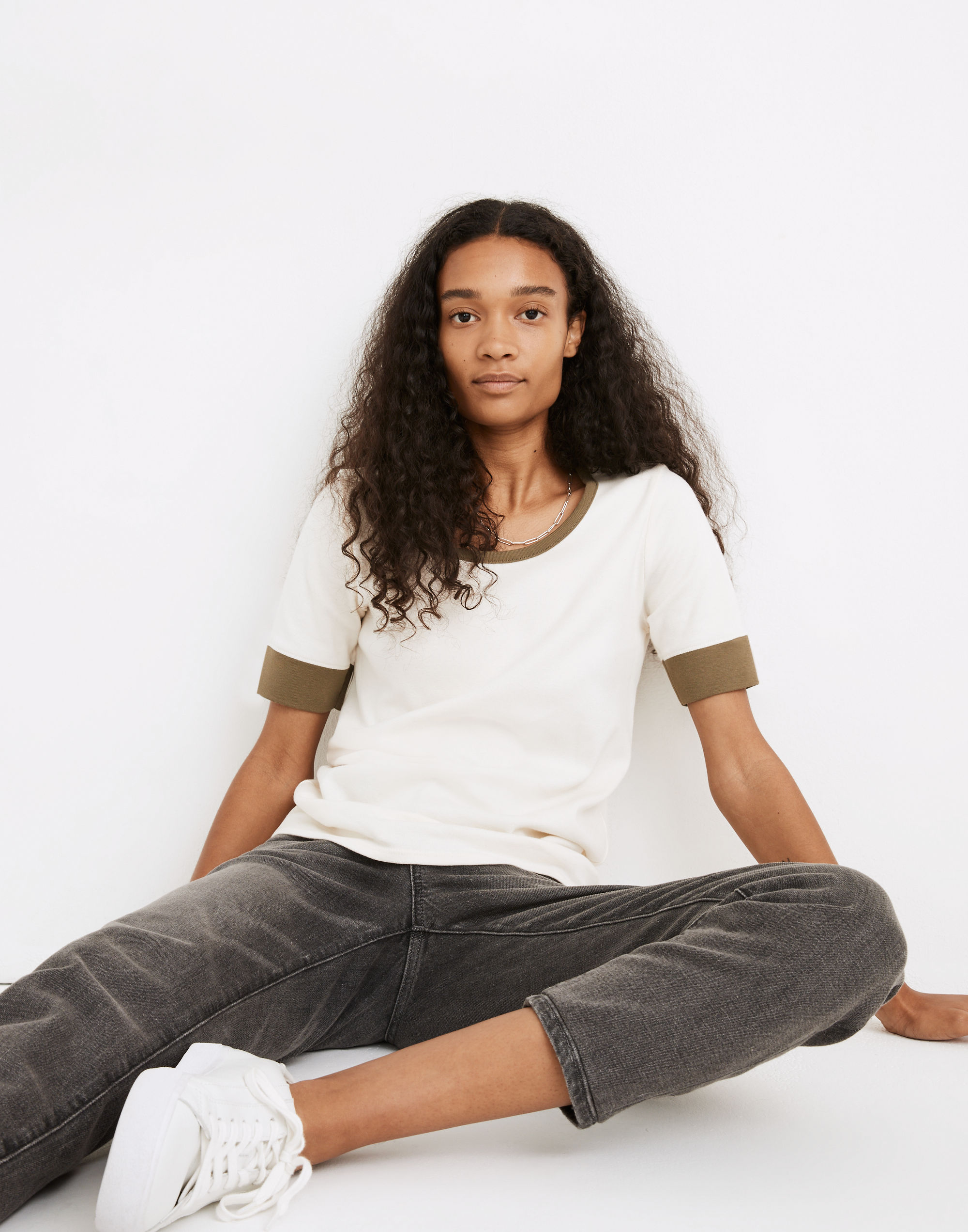 Ringer Elbow-Sleeve Tee