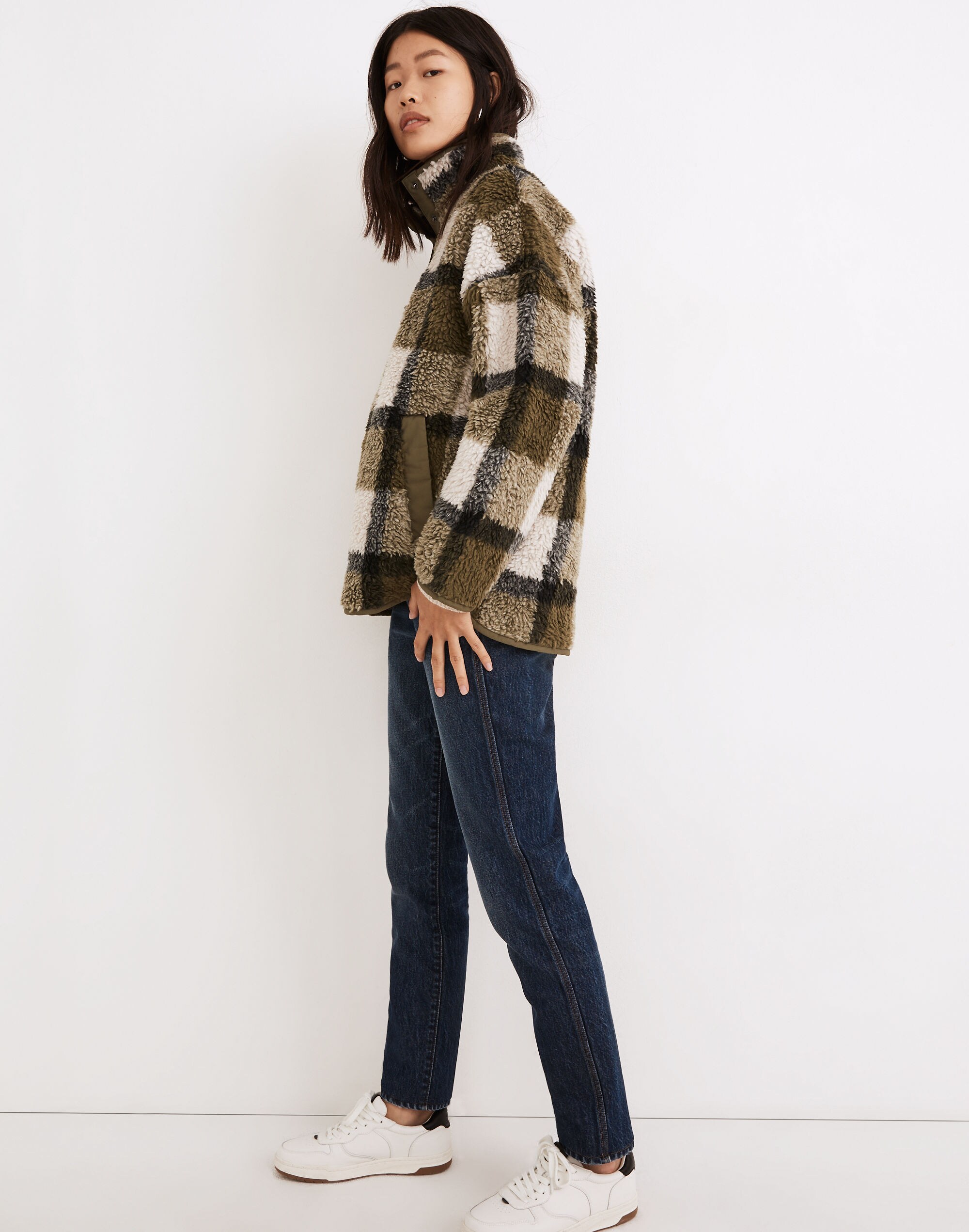 (Re)sourced Sherpa Popover Tunic Jacket in Plaid