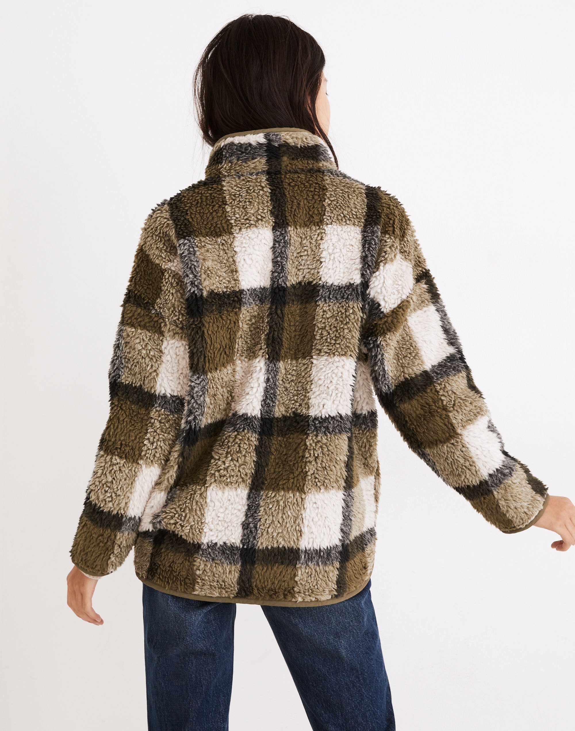 (Re)sourced Sherpa Popover Tunic Jacket in Plaid