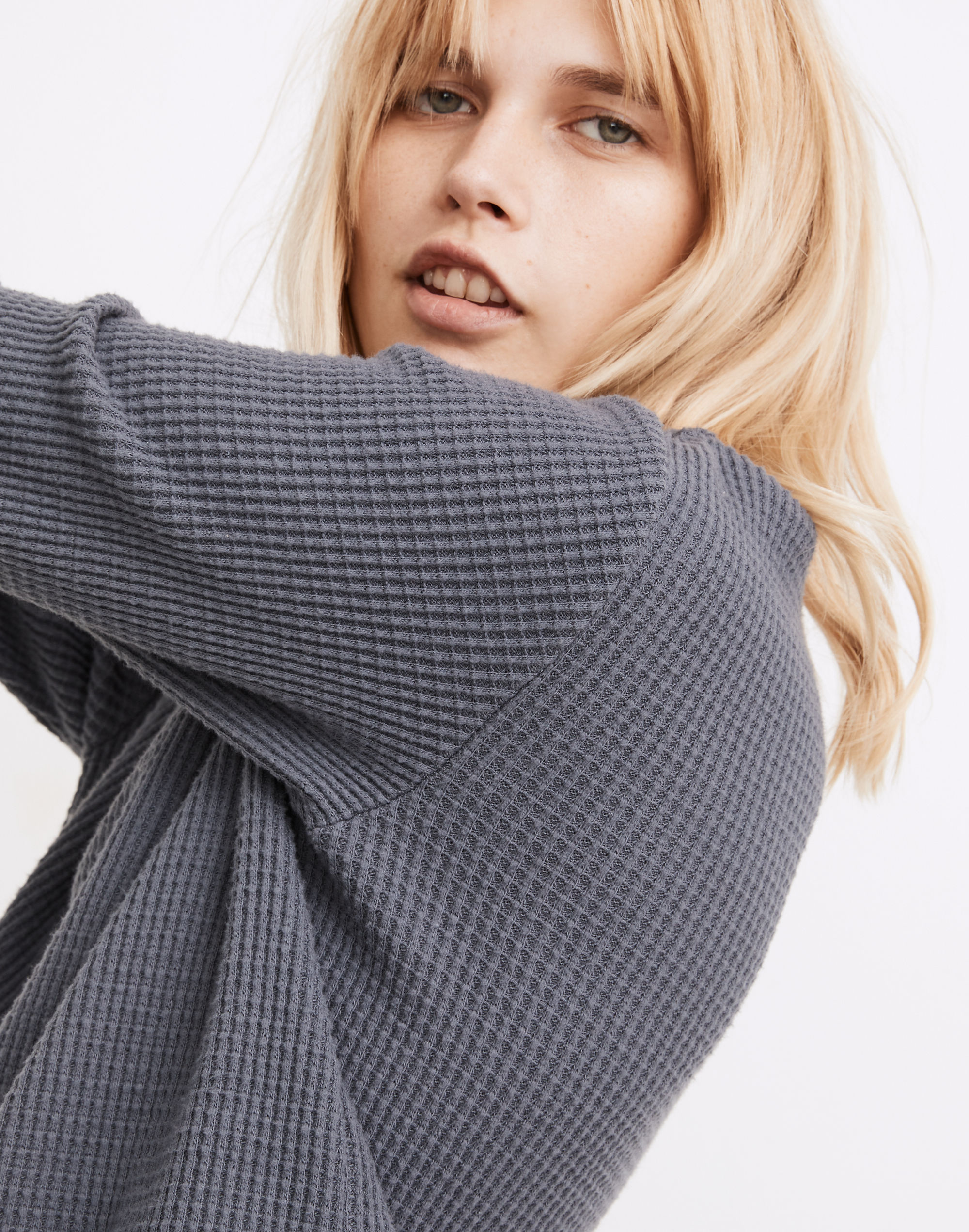 Mockneck Waffle Sweatshirt Tee | Madewell