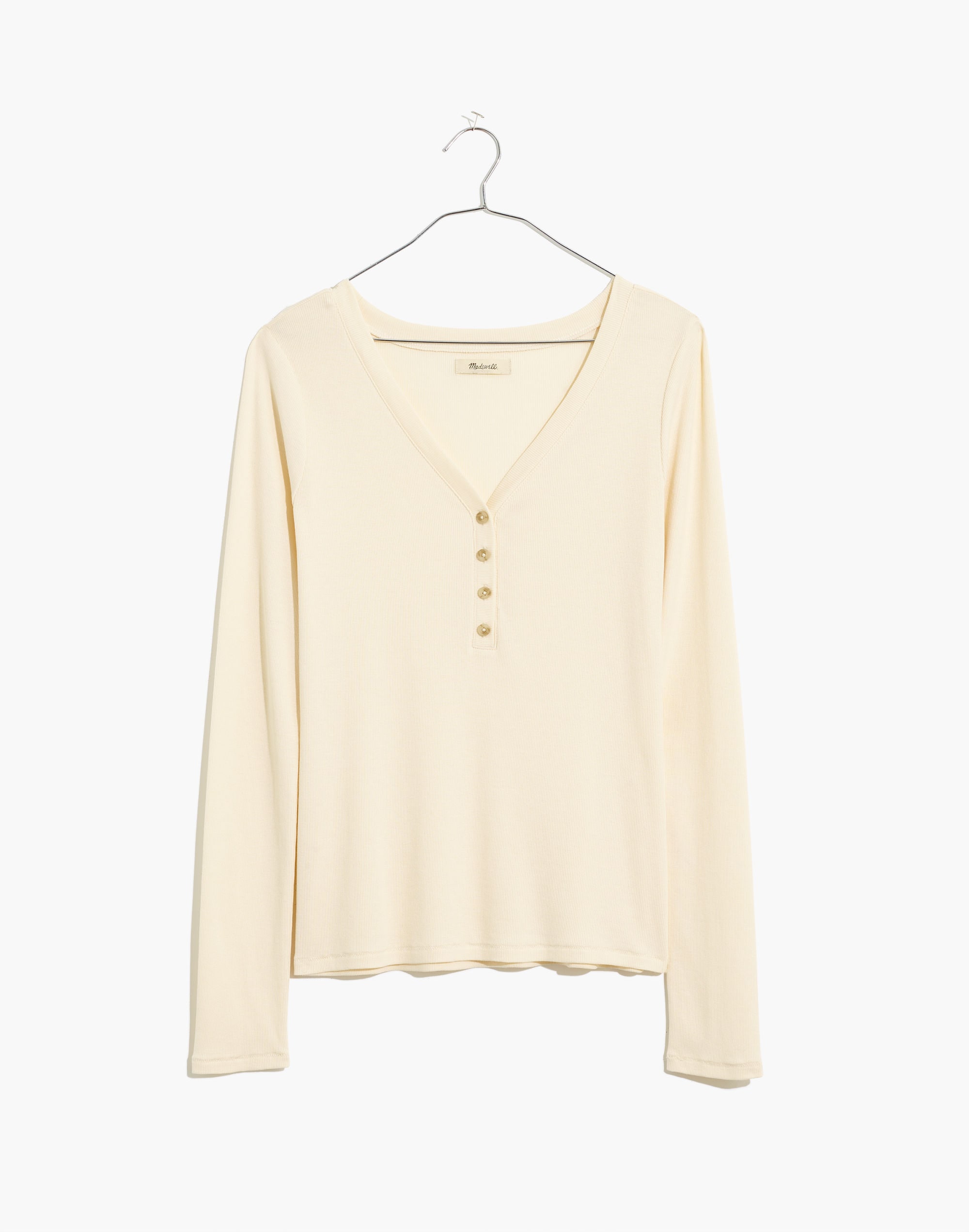 drapey-rib henley tee