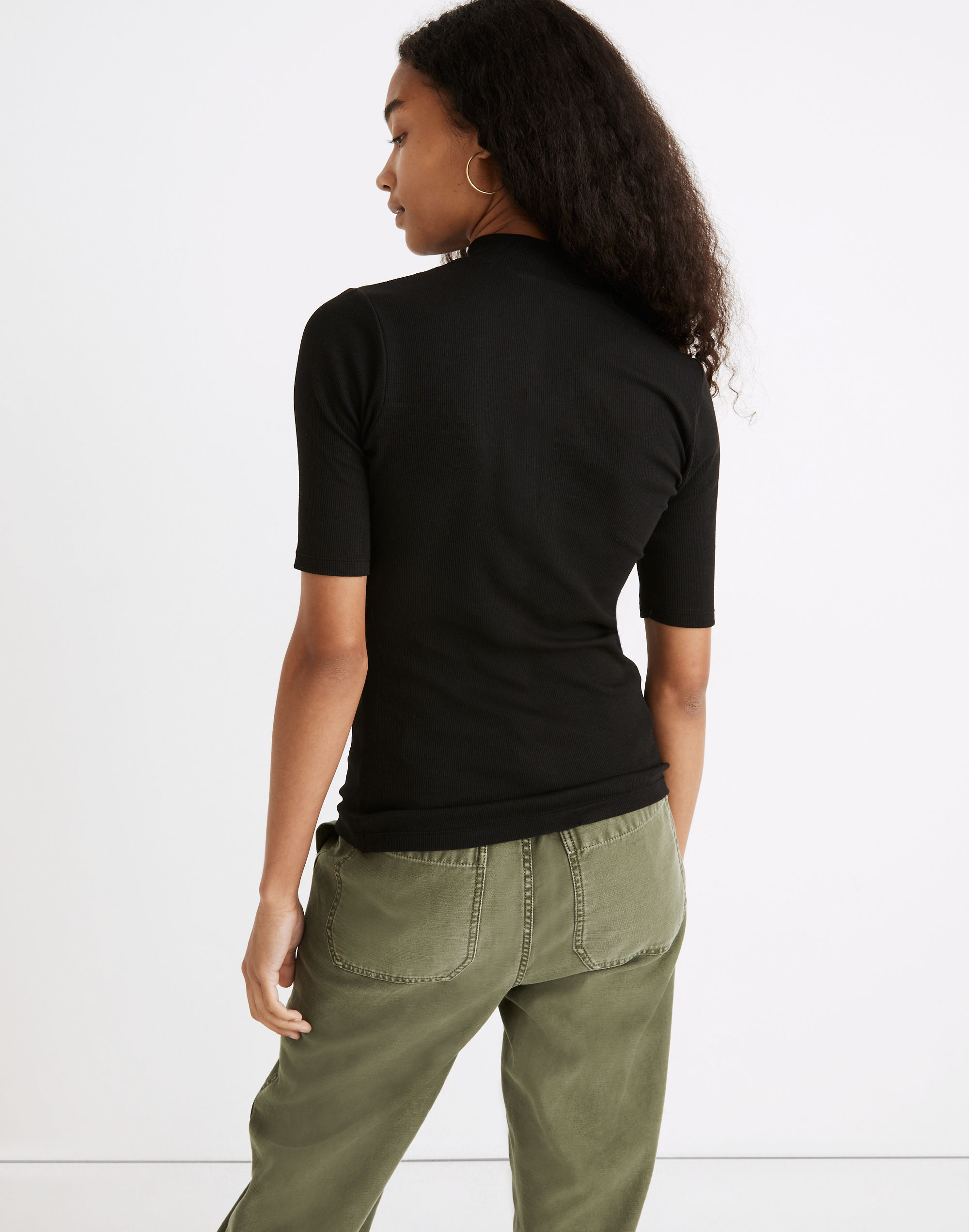 Drapey-Rib Mockneck Top