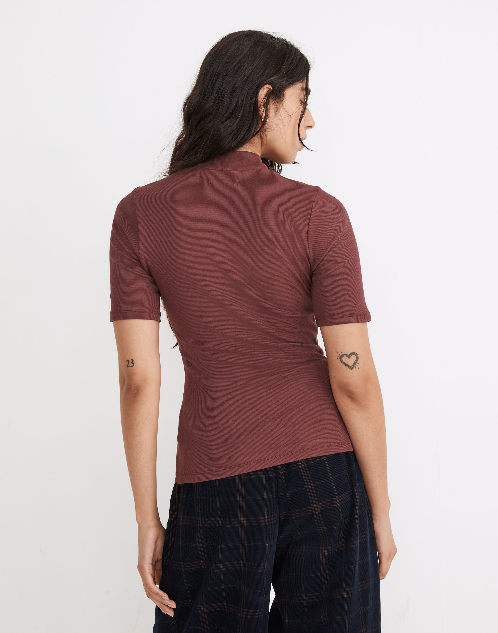 Drapey-Rib Mockneck Top