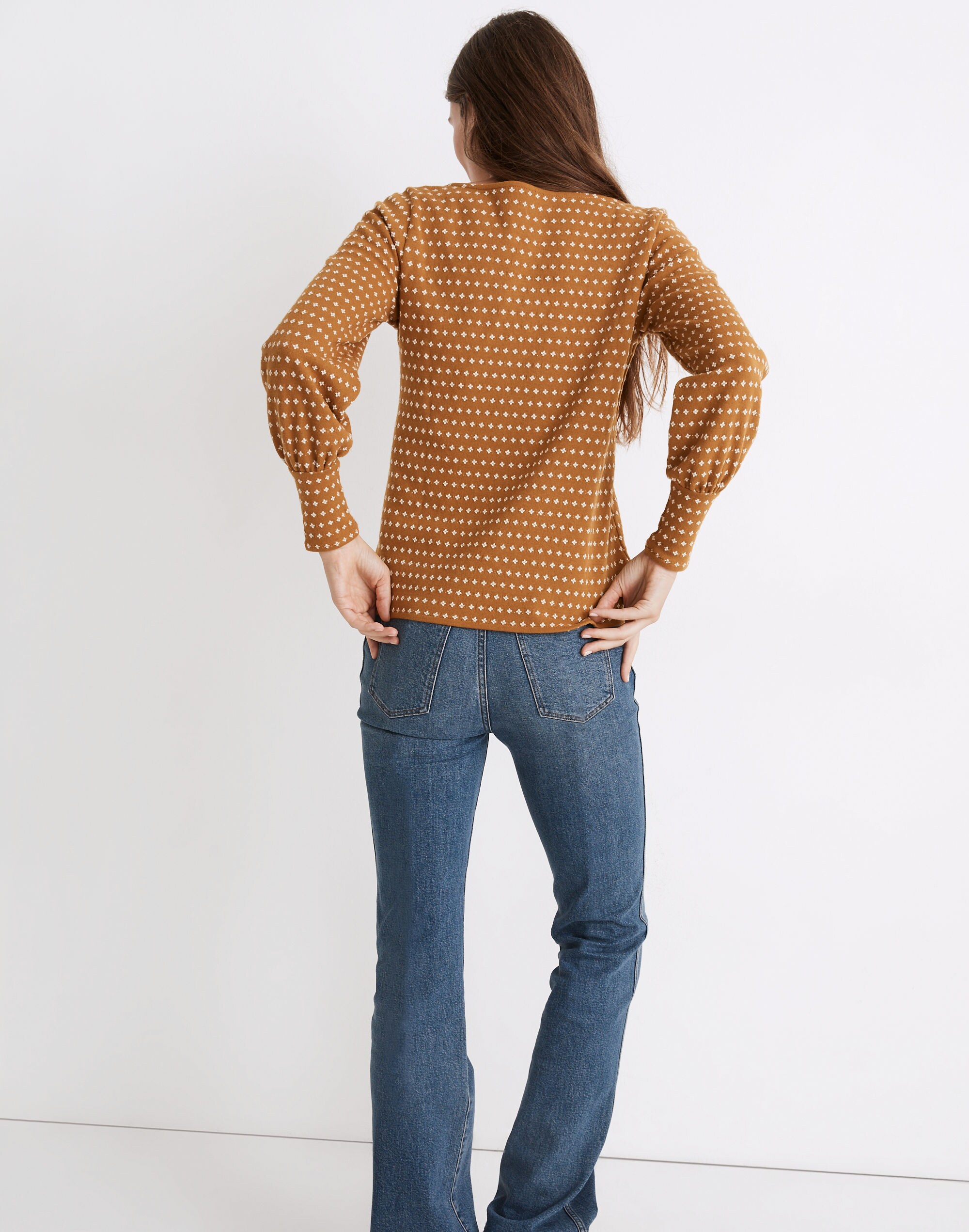 Floral Jacquard Square-Neck Top | Madewell